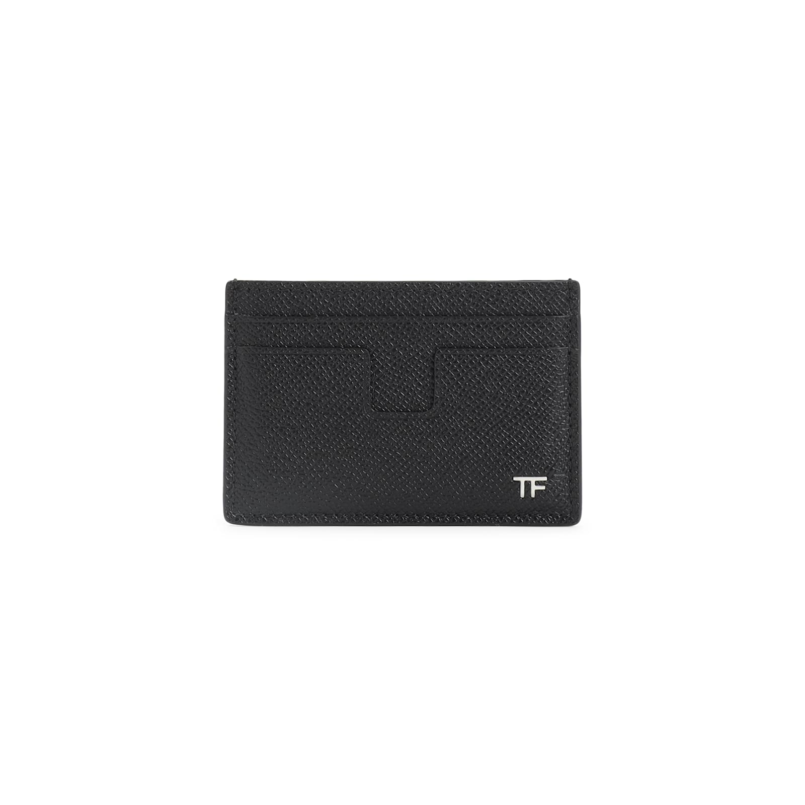 Tom Ford Black Calf Leather Card Holder In Black