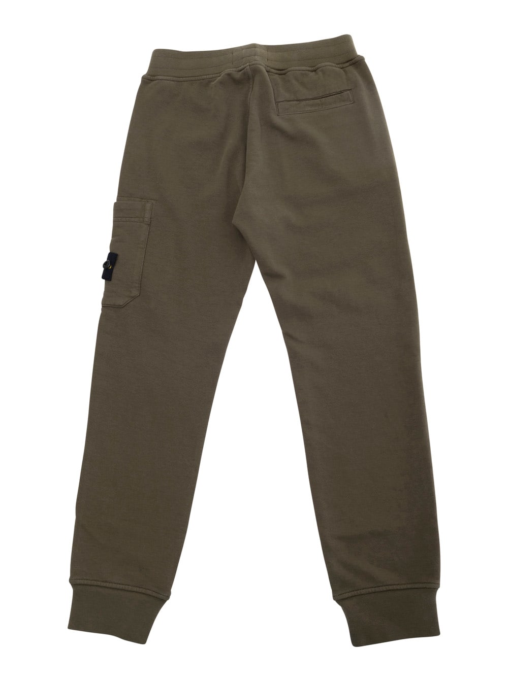 Stone Island Green Pants With Elastic Waist And Logo Patch On The Front In Cotton Boy In Green