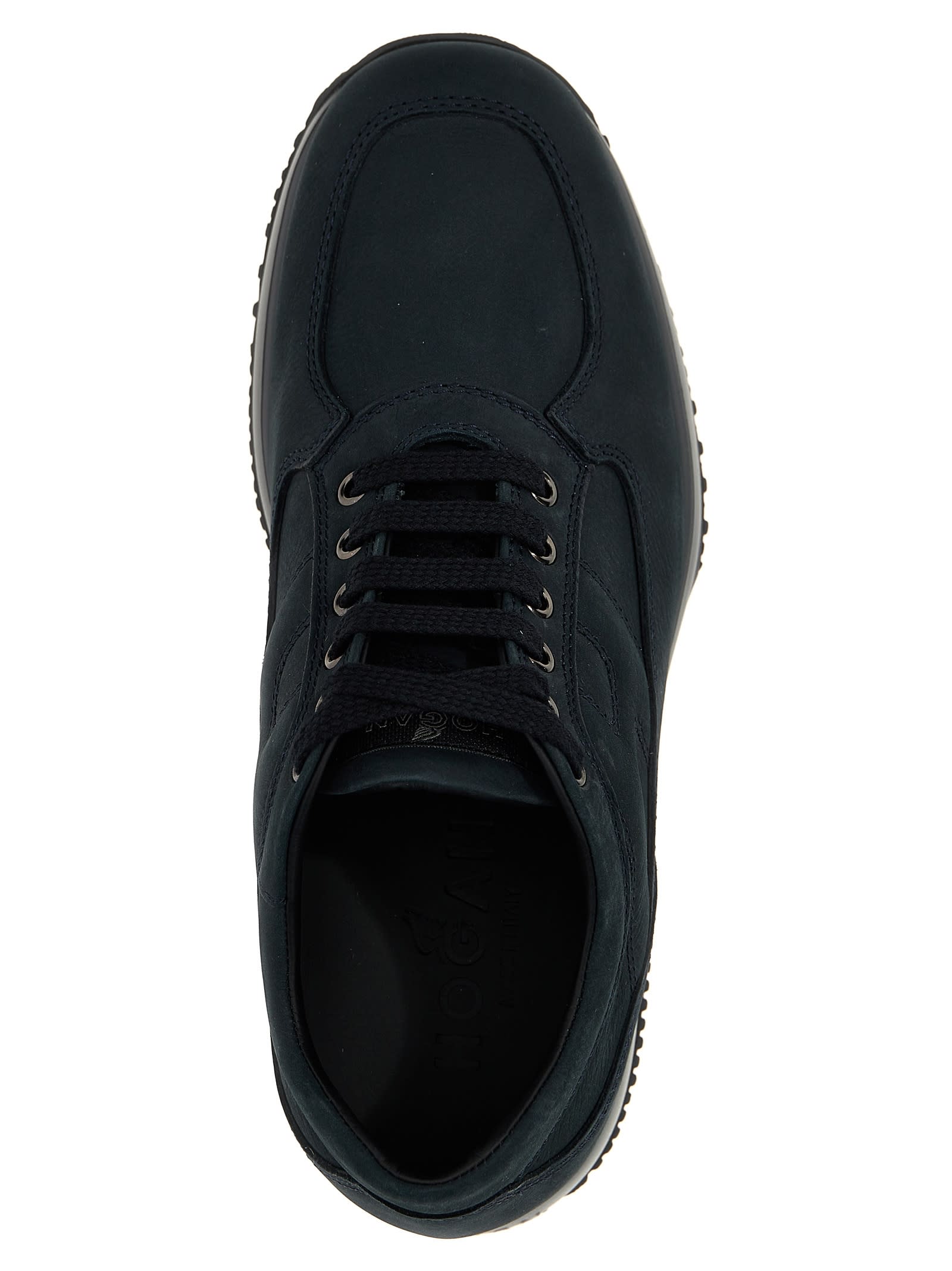 Shop Hogan Interactive Sneakers In Blu Demin Scuro