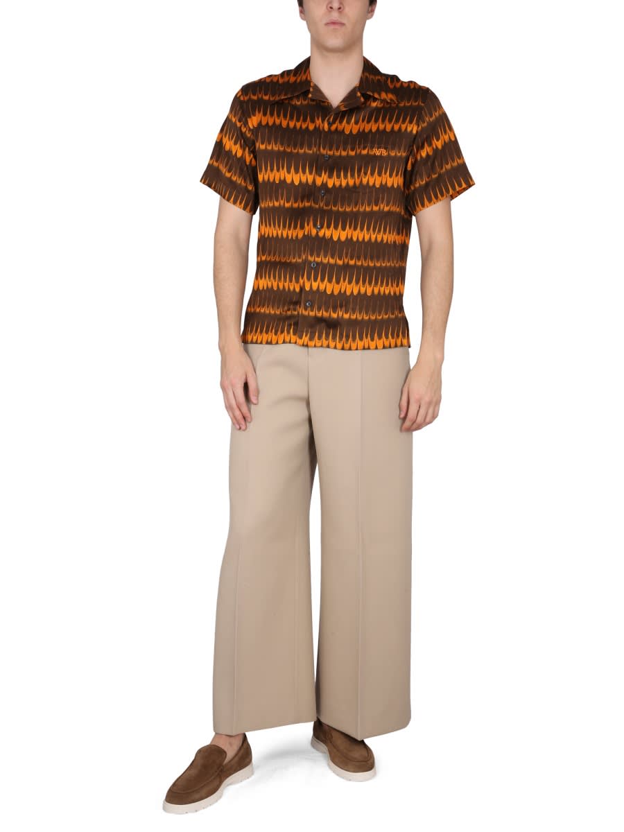 Shop Wales Bonner Rhythm Shirt In Brown