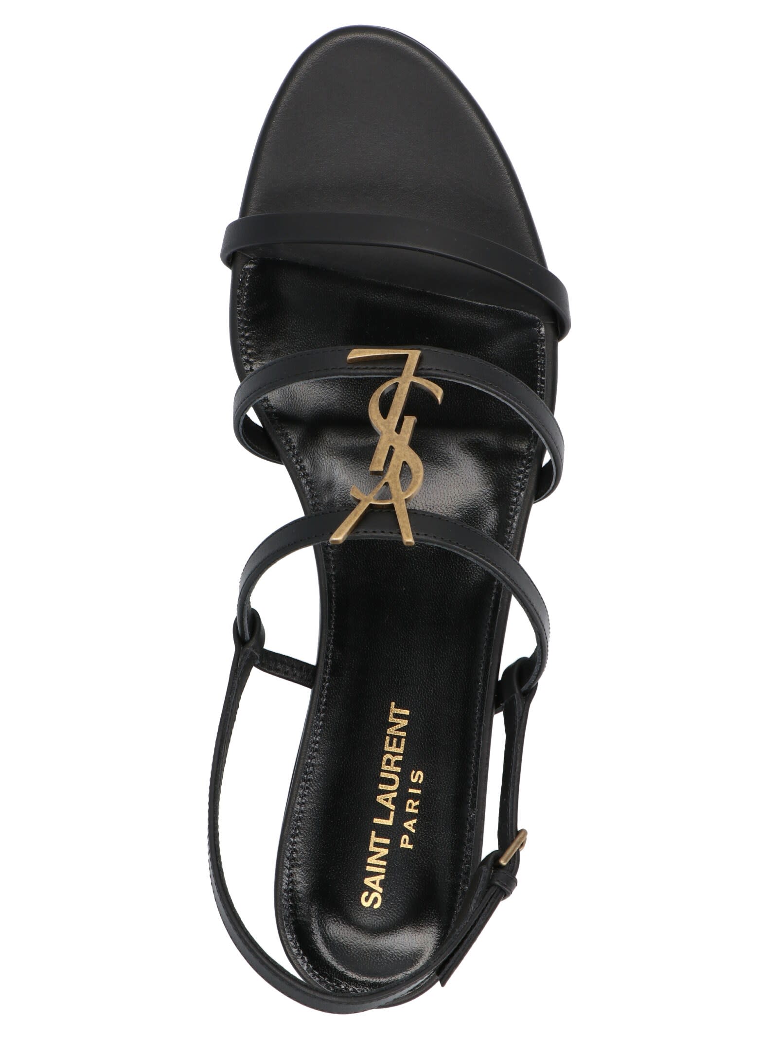 Shop Saint Laurent Cassandra Sandals In Black