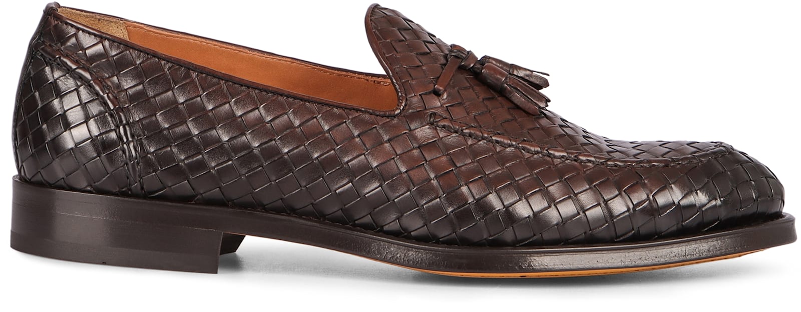 Doucal's Interwoven Leather Loafers In Brown