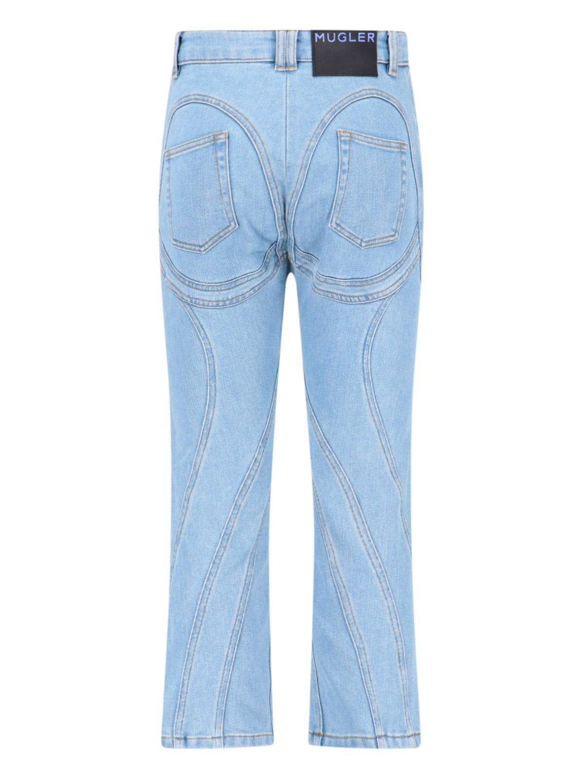 Shop Mugler Straight Jeans In Blue