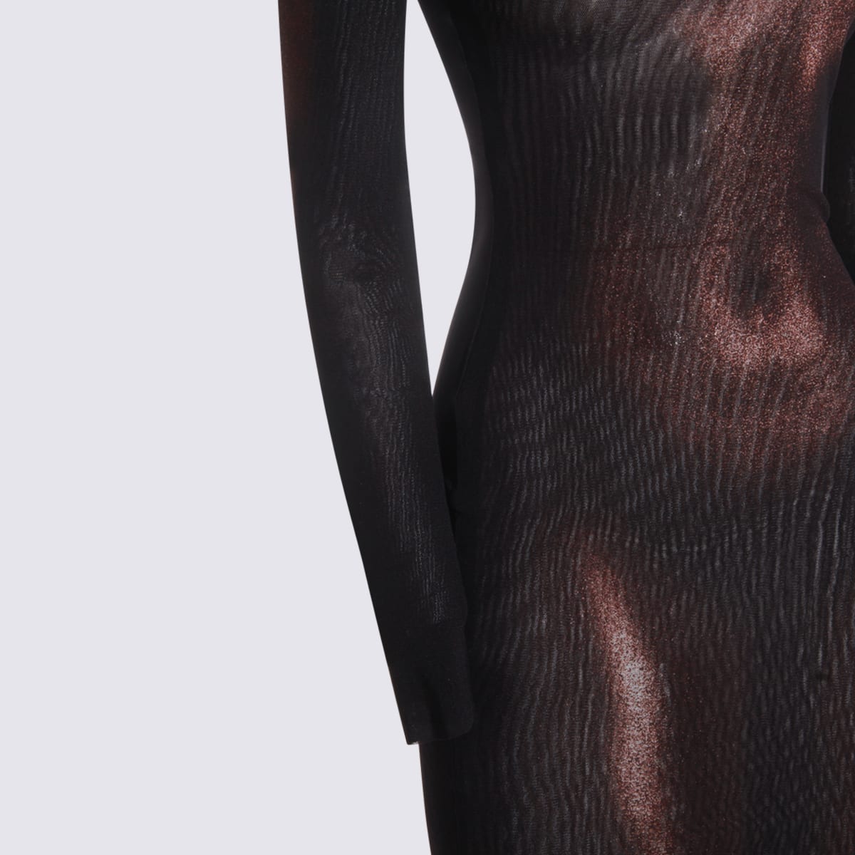 Jean Paul Gaultier Womens Black Brown Printed Long-sleeves Woven Jumpsuit Xs In Multi
