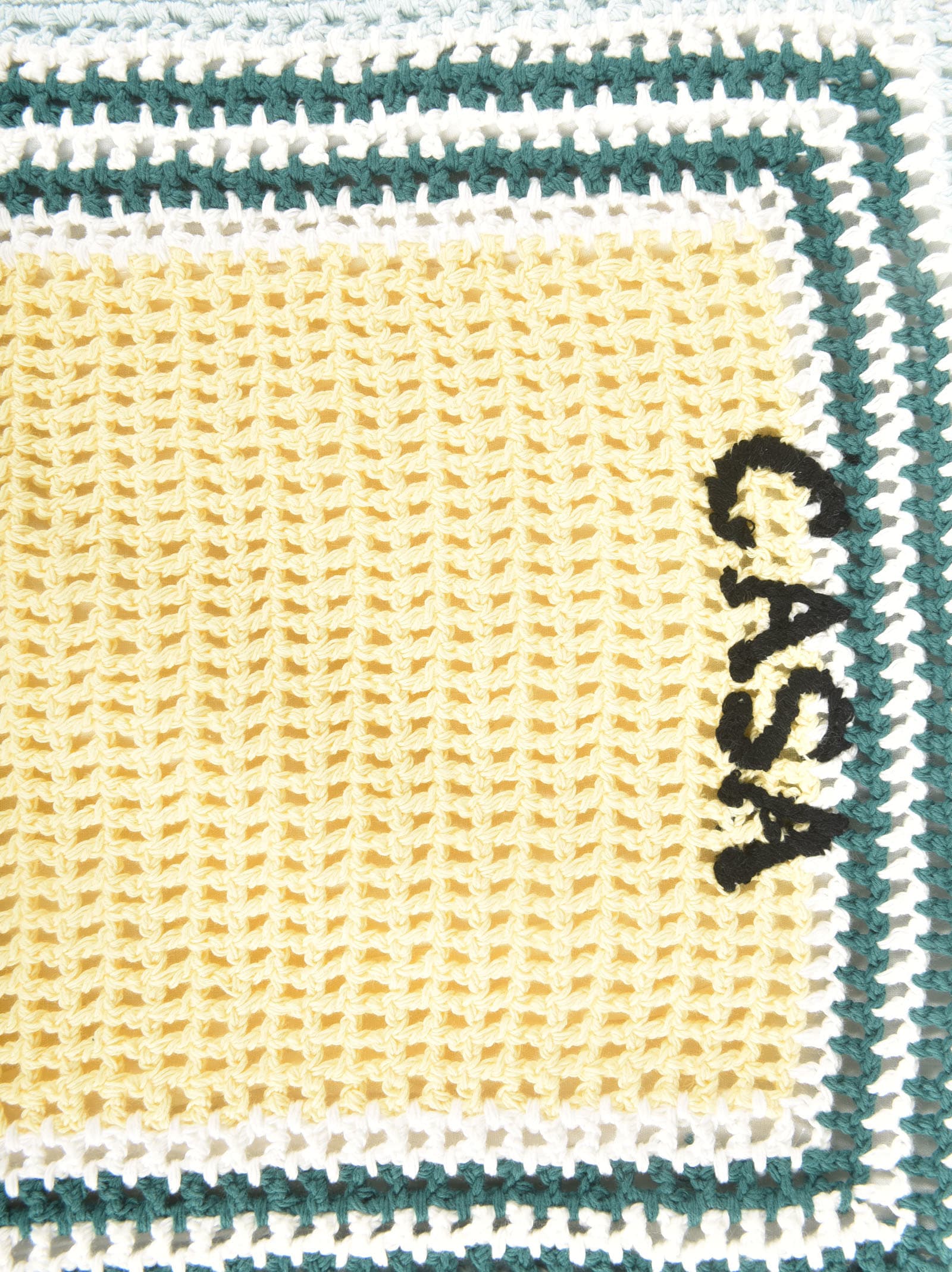 Shop Casablanca Logo Knitted Tote In Multicolor