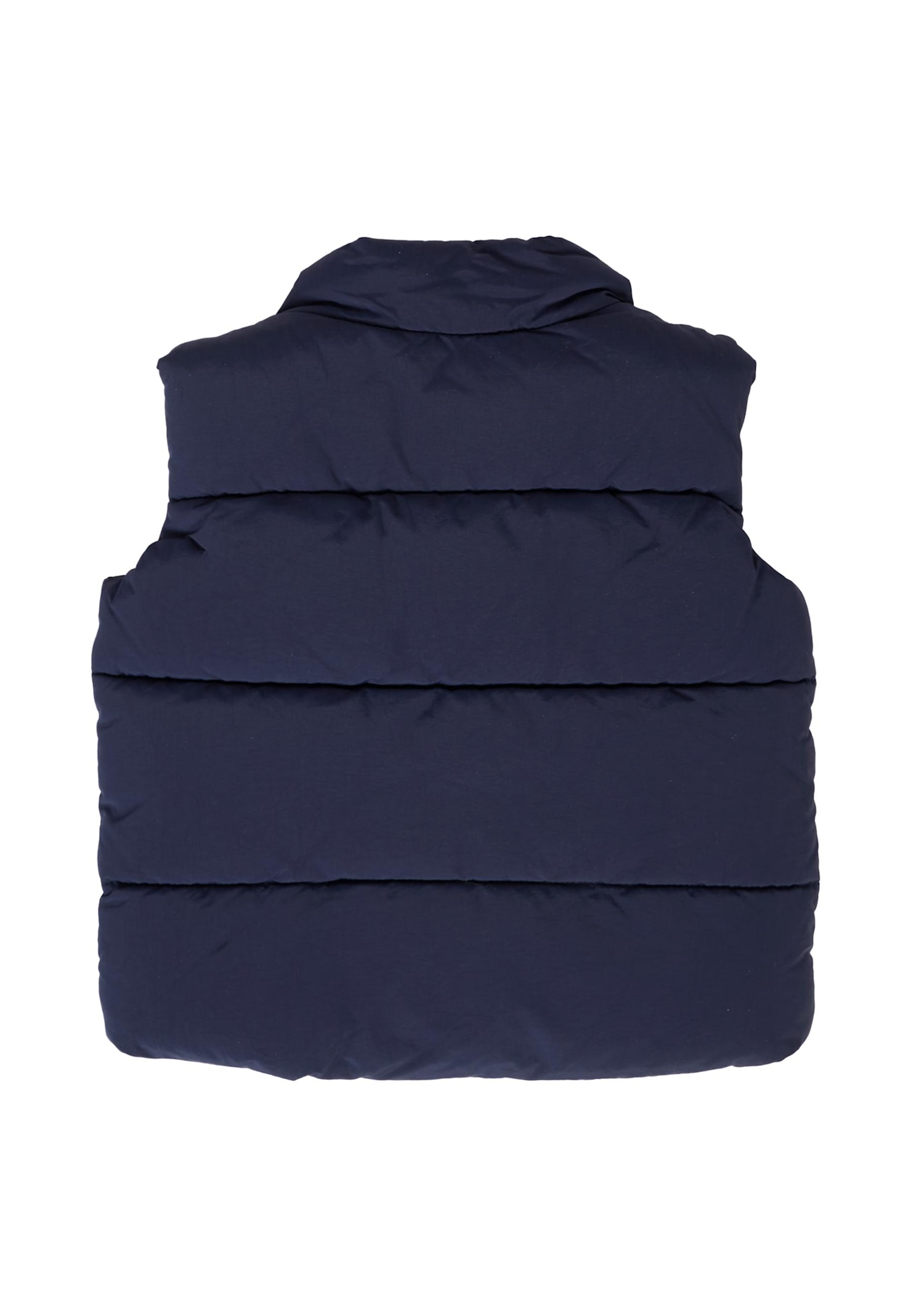 Timberland Blue Vest For Baby Boy With Logo In Blue