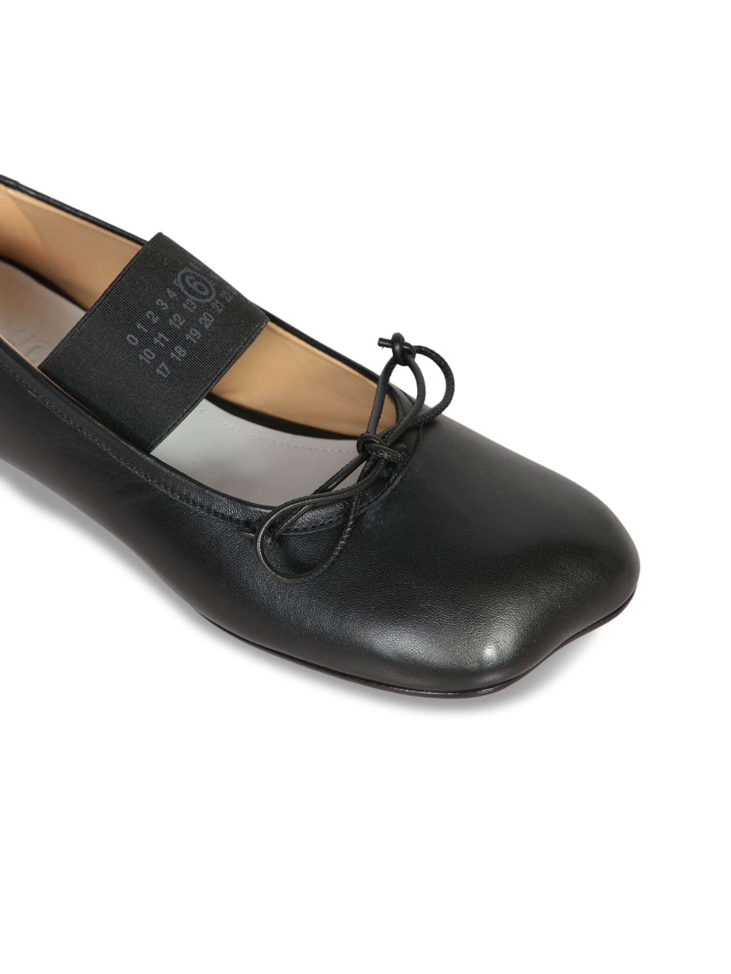 Shop Mm6 Maison Margiela Black Nappa Ballerina Flats