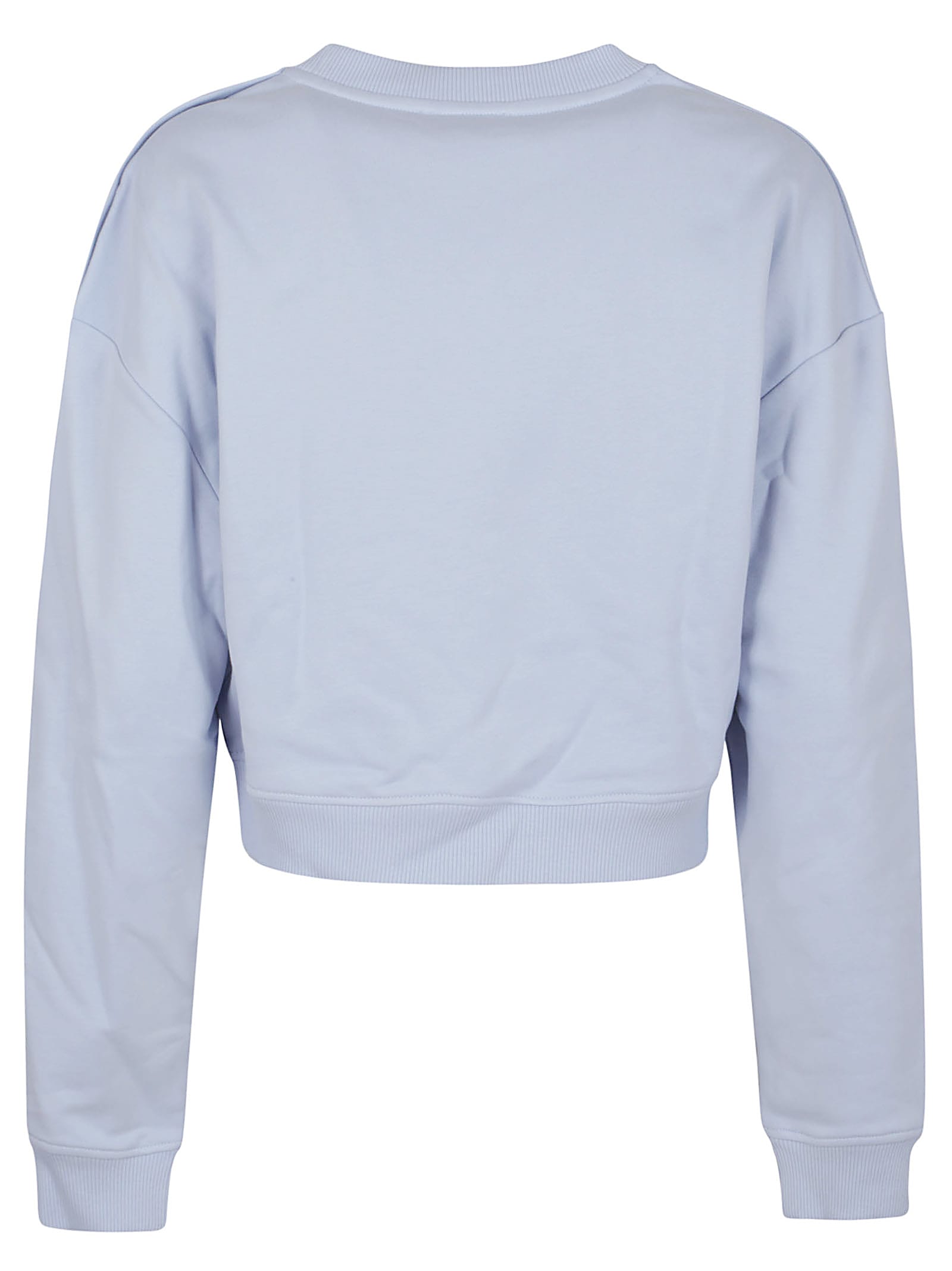 Balmain Printed Sweatshirt Button Detail In Soy Bleu Pale Blanc
