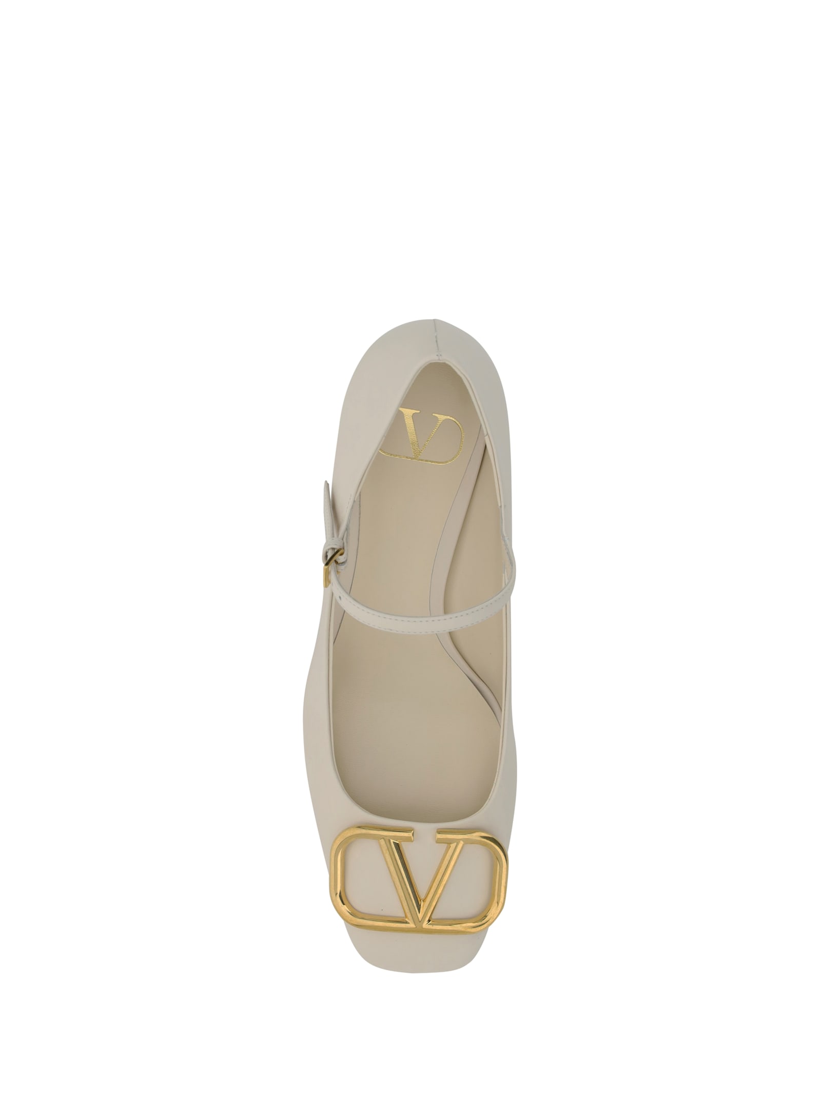 Shop Valentino Mary Jane Pumps In Light Ivory