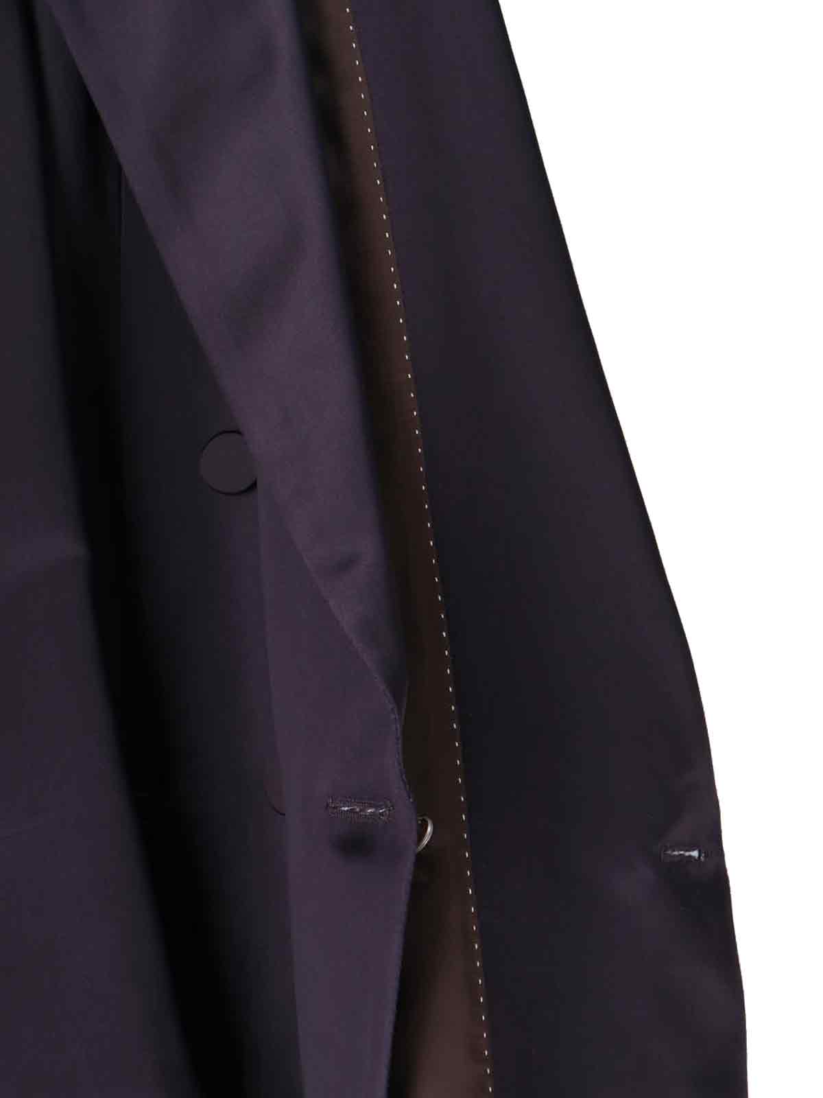 Dries Van Noten Longline Satin Blazer Notched Lapels In Blue