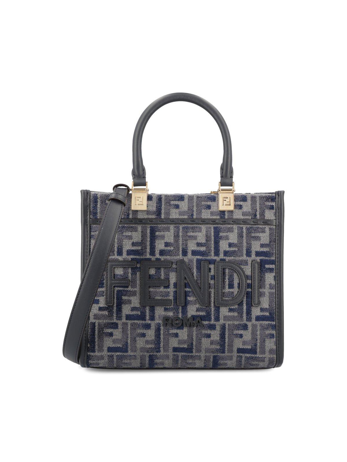 Shop Fendi Sunshine Small Shopper Bag In Black