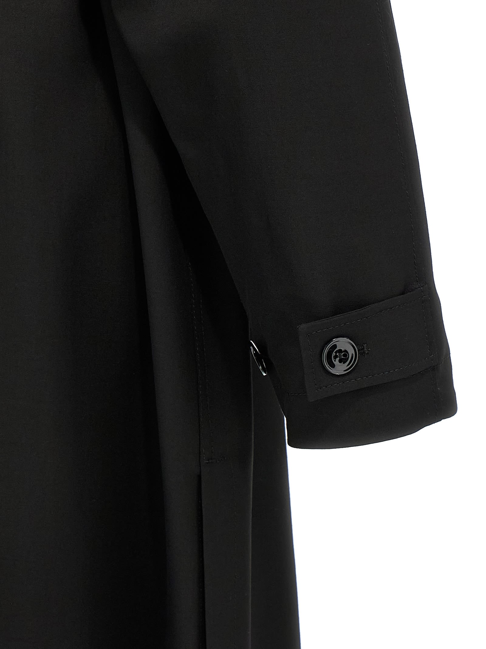 Lemaire Women Wool Trench Coat In Black