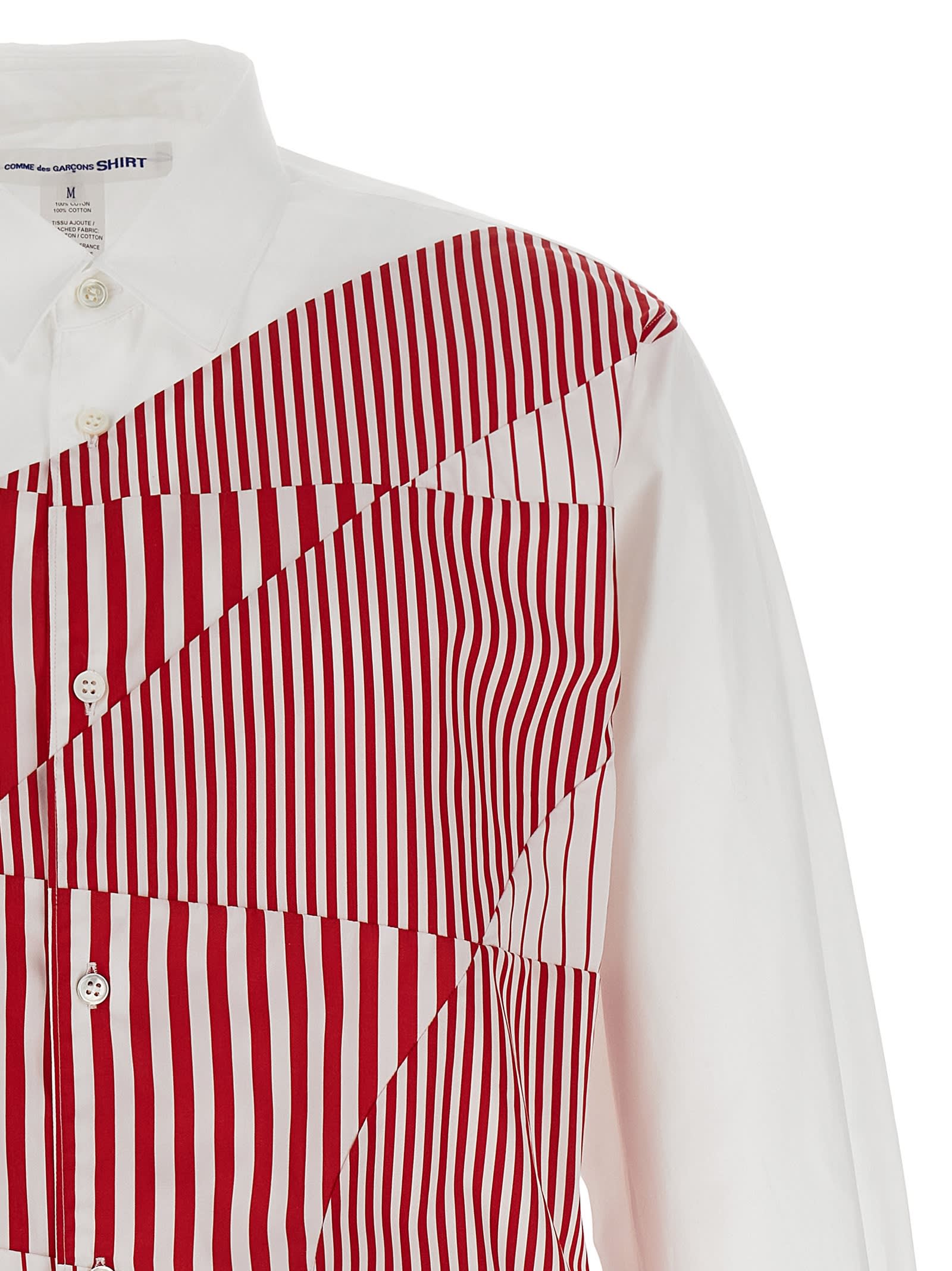 Shop Comme Des Garçons Shirt Striped Patterned Shirt In White