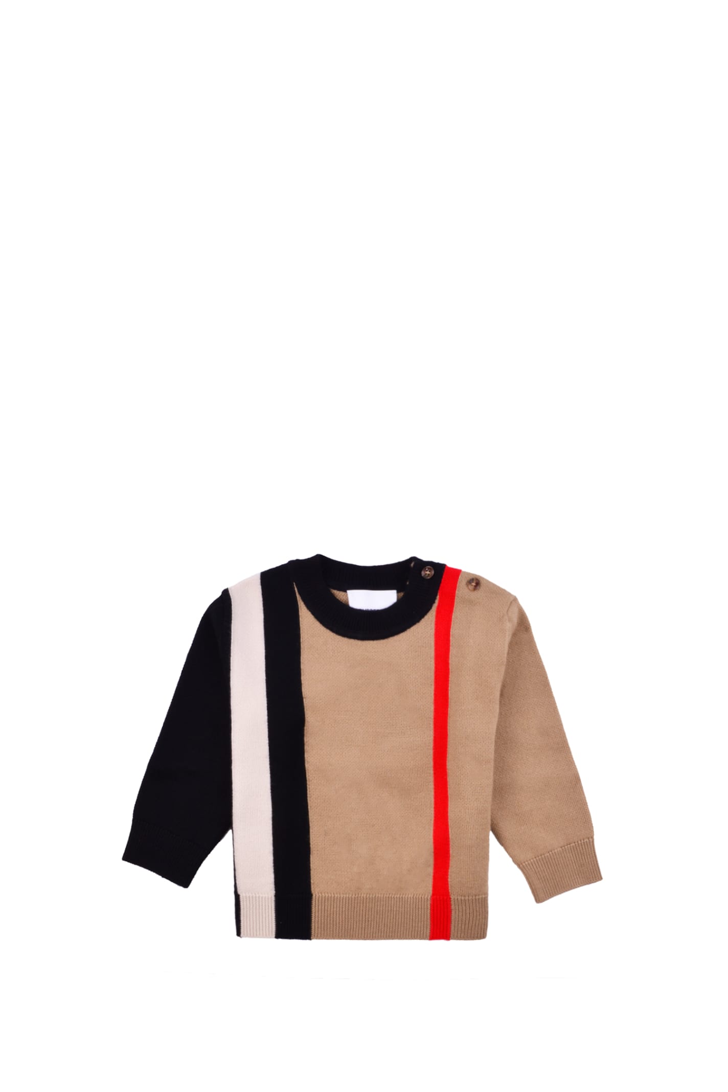 Burberry Wool Pullover With Intarsia Stripe Pattern