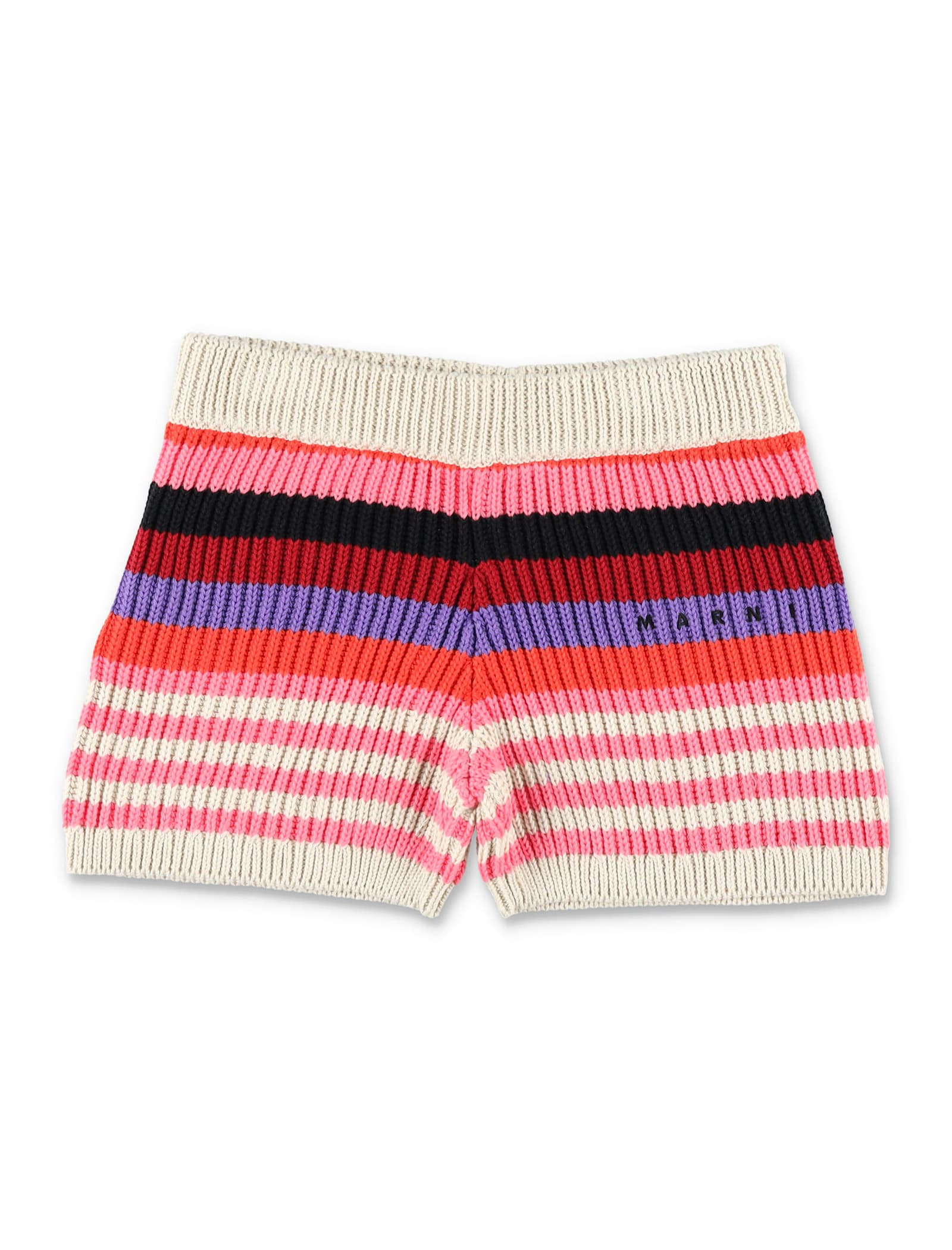 Marni Kids'  Striped Cotton Knit Culottes For Girls In Multi