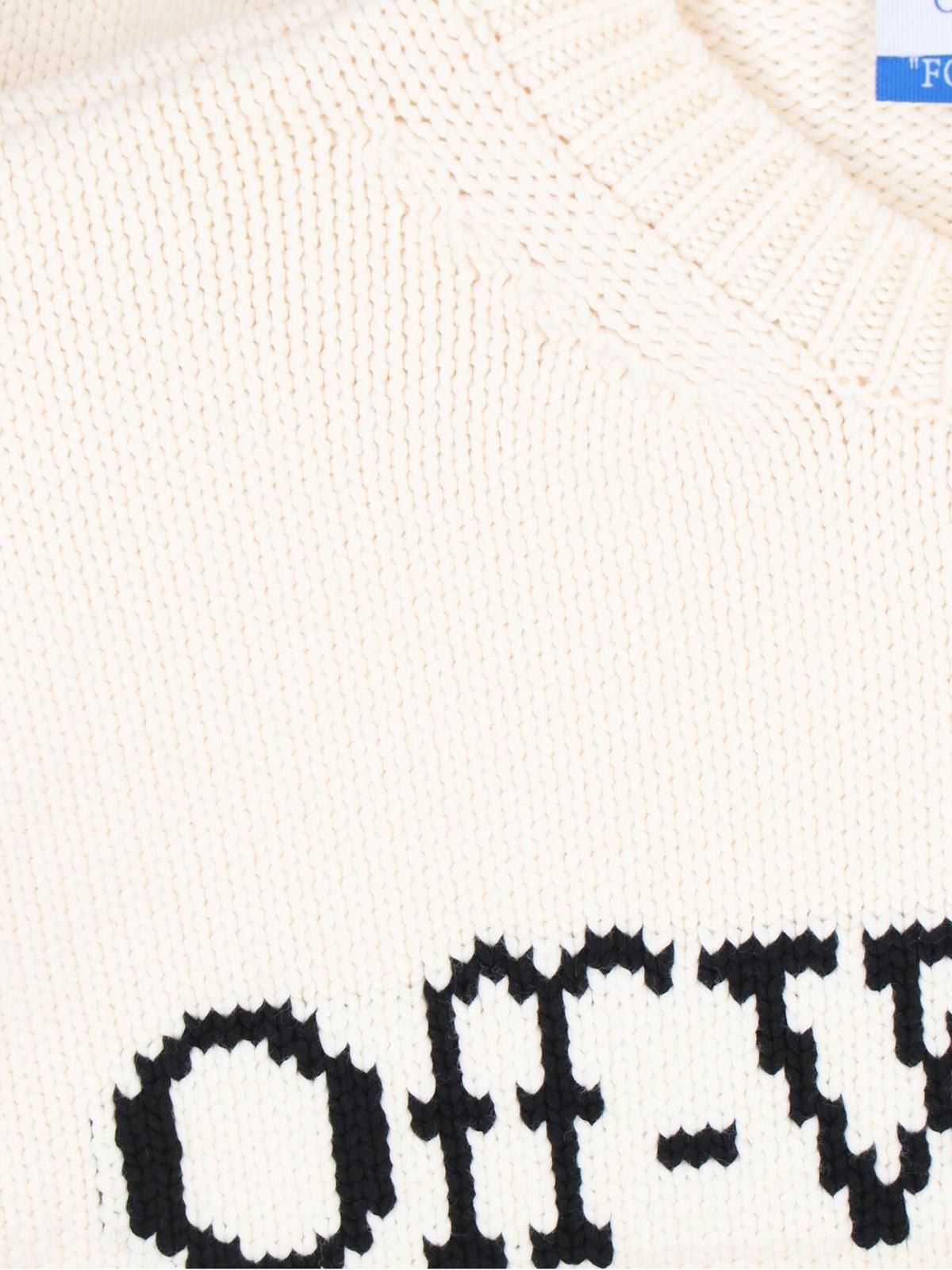 Shop Off-white Logo Sweater In Cream Black