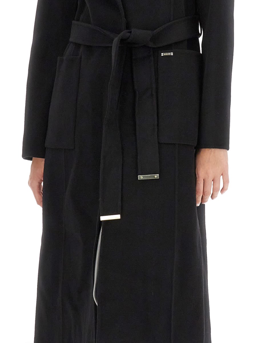 Michael Kors Cappotto Con Cintura In Black