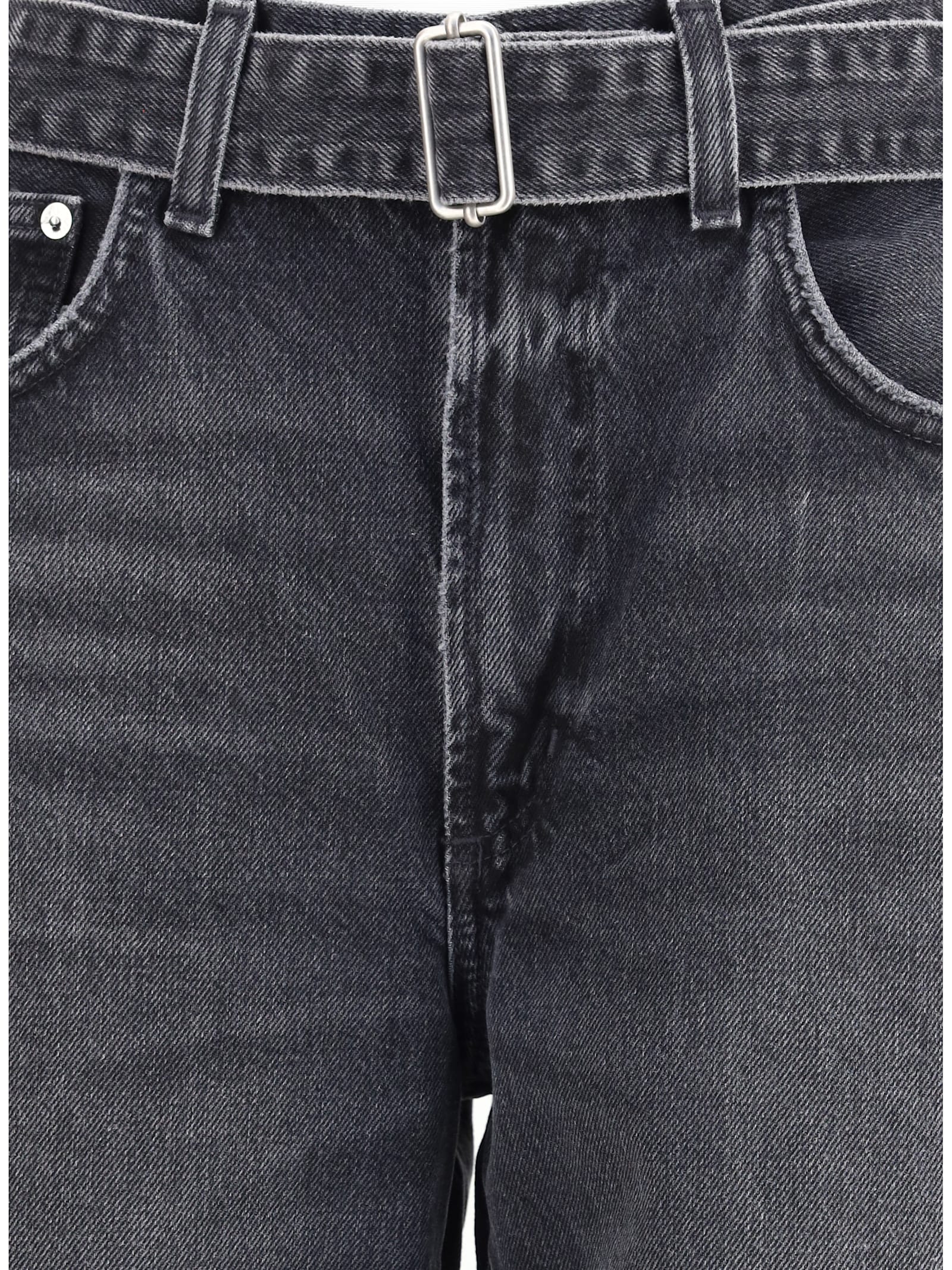 Agolde Cuffed Taper Wide Jeans In Gray