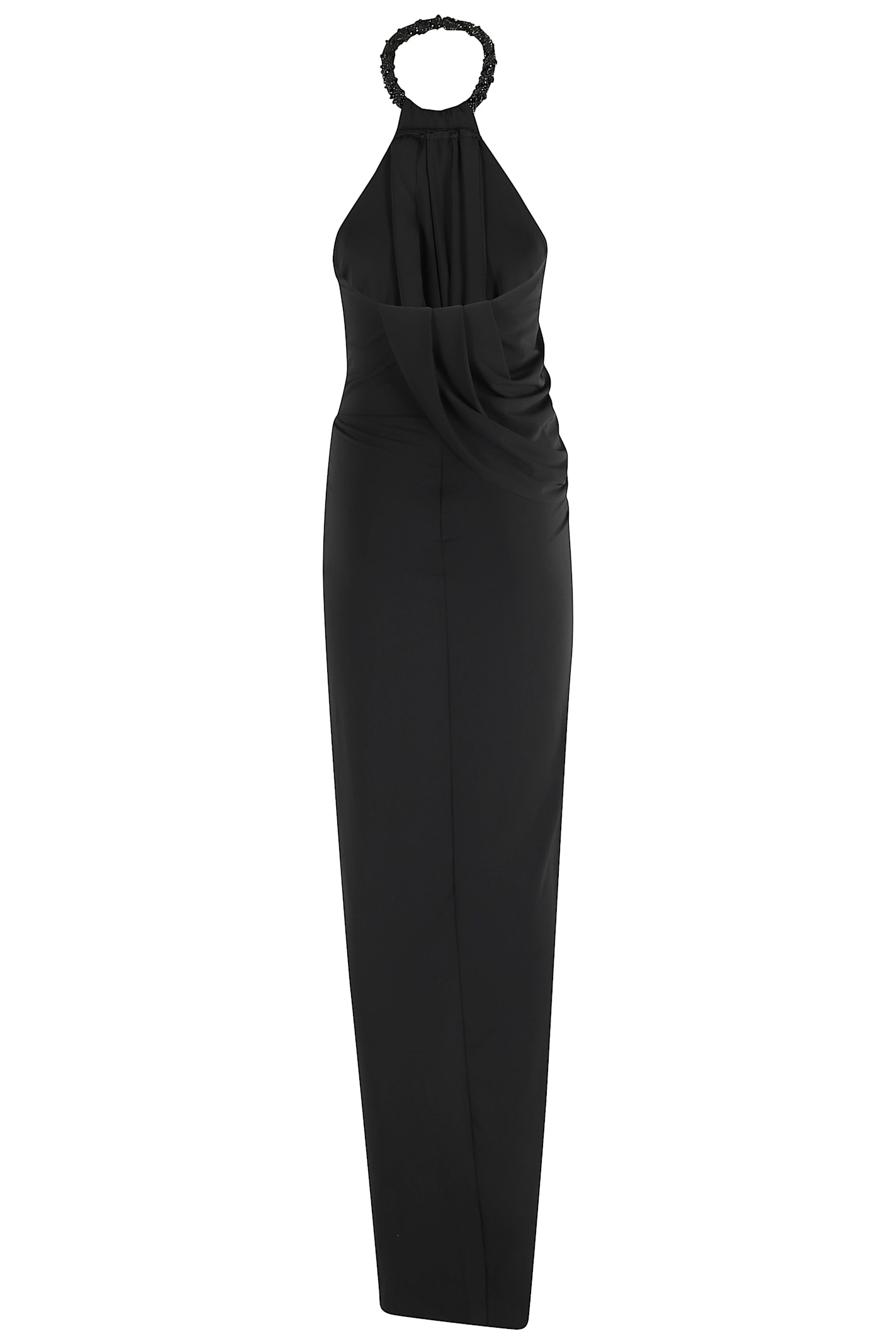 Amen Dress In Fluid W Torchon In Black