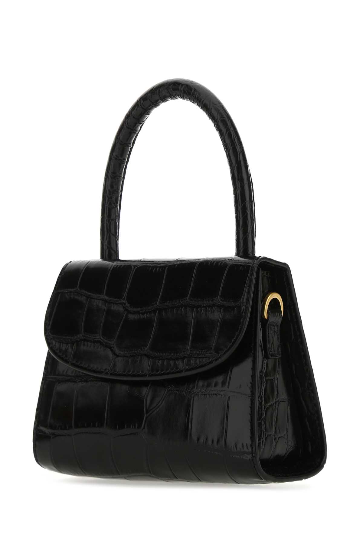 Shop By Far Black Leather Mini Handbag