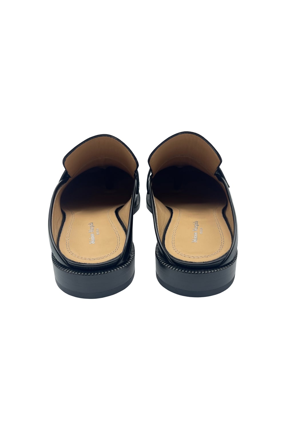 Maison Margiela Tabi City Calf Leather Flat Mules In Black