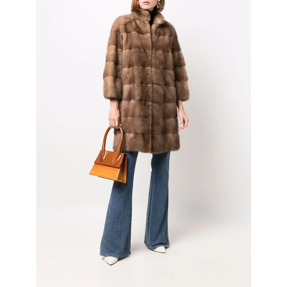 Blancha Leather Outerwear In Brown