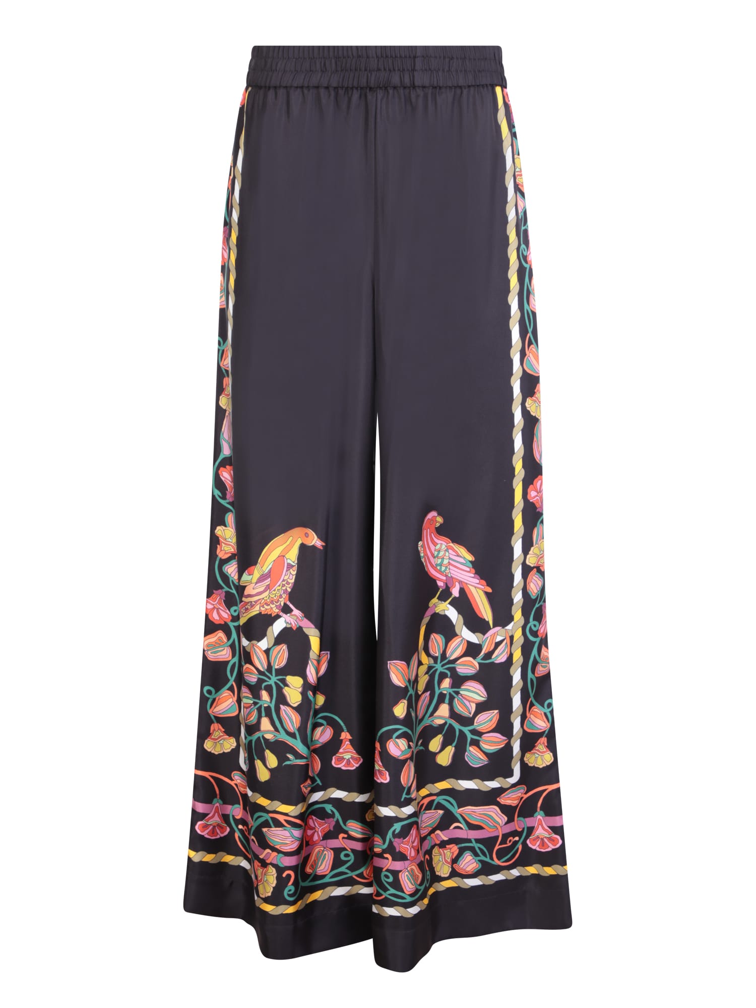 La Doublej Palazzo Pants (placed) In Black