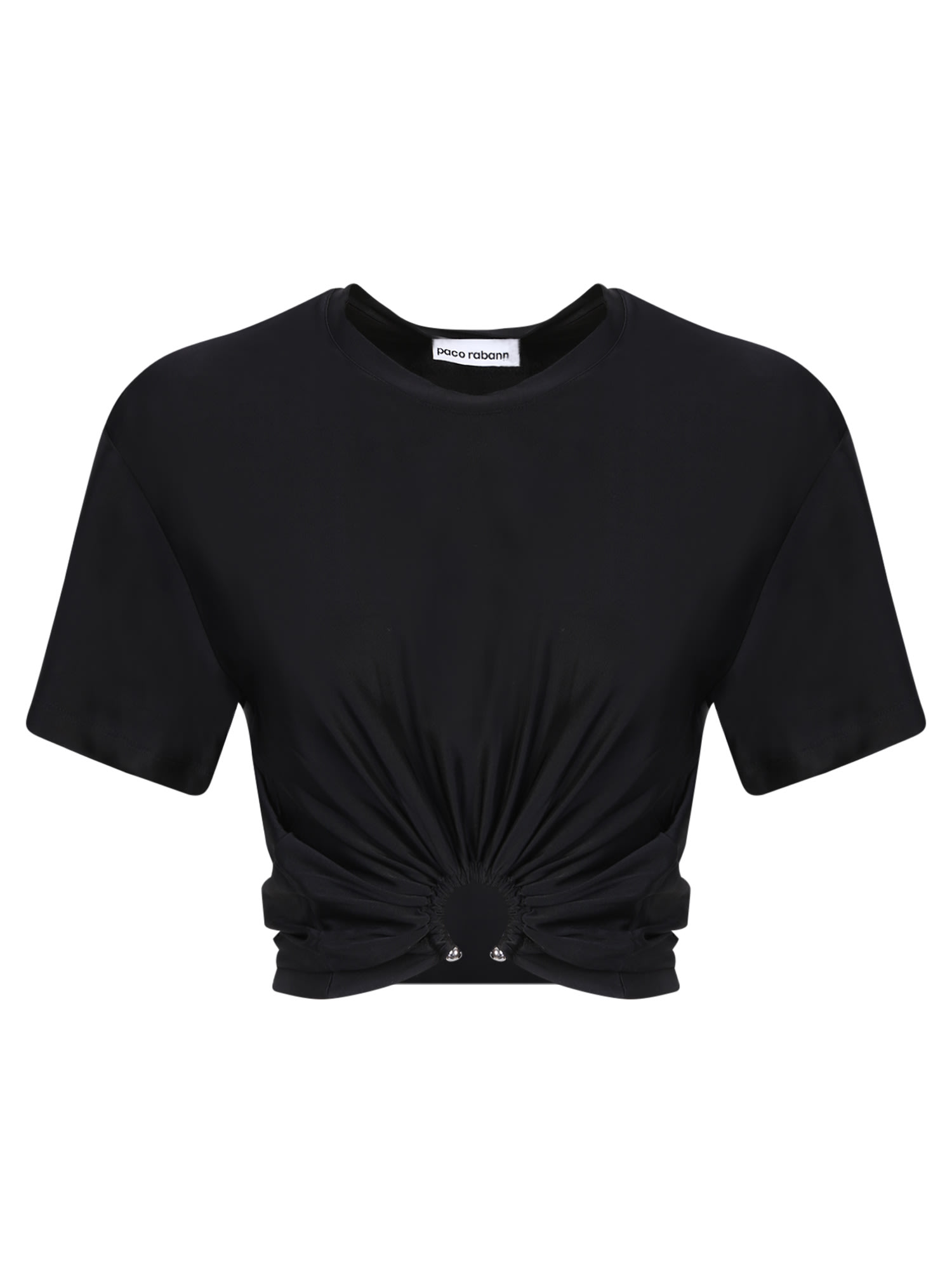 RABANNE T-SHIRT CROPPED WITH PIERCING