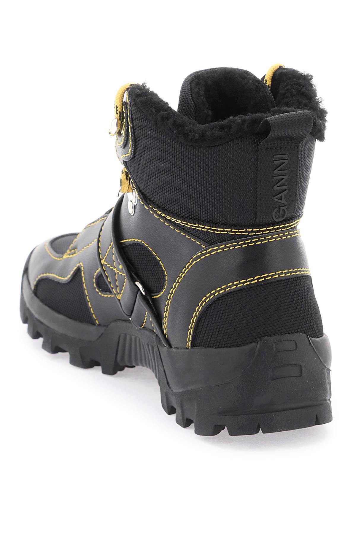 Shop Ganni Performance Hiking Ankle Boots In Black (black)