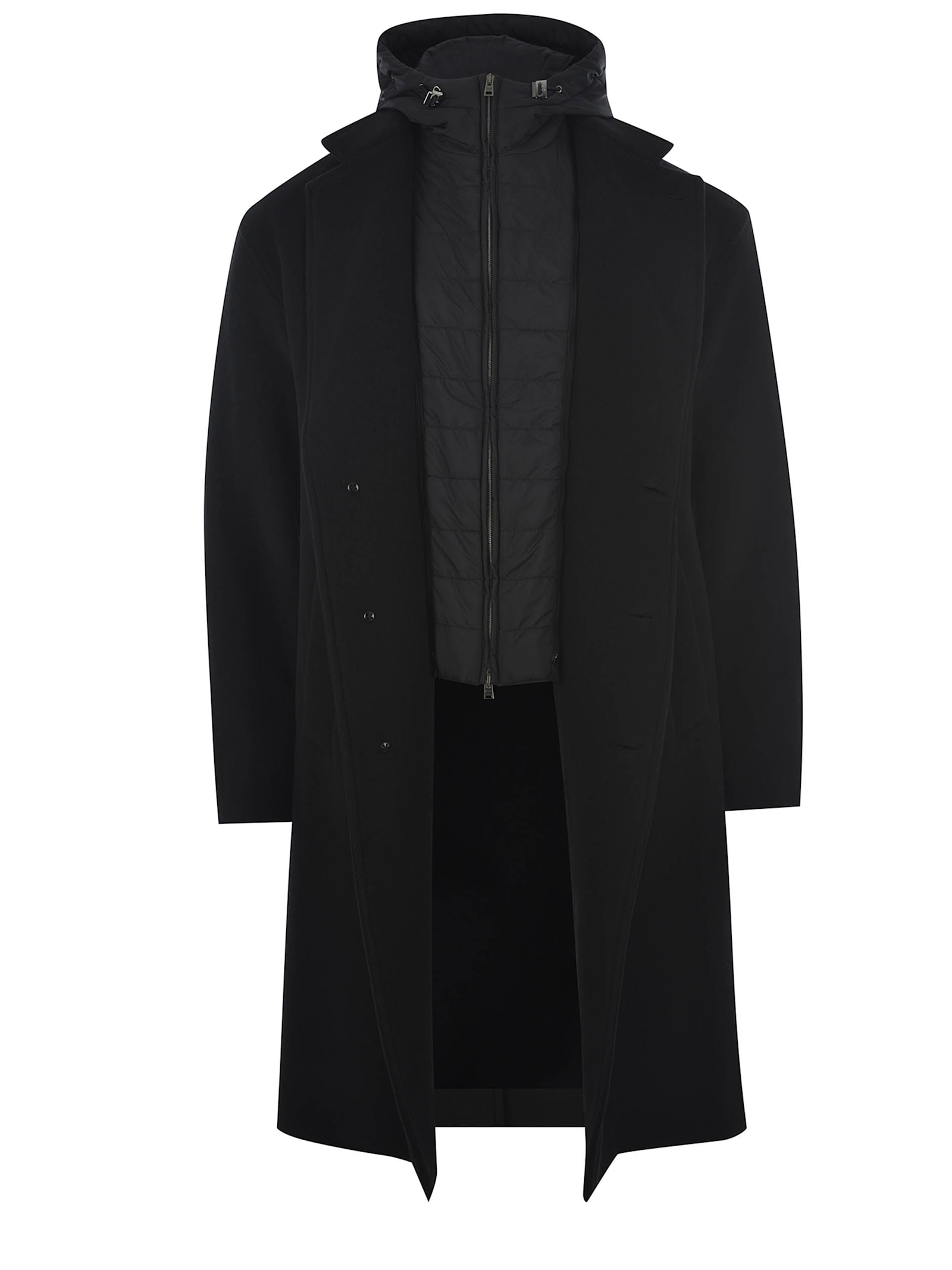 Shop Herno Coat  Made Of Virgin Wool In Black