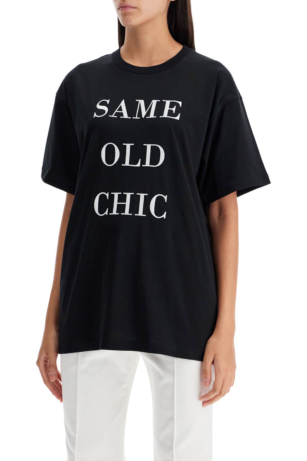 Shop Moschino Oversized T-shirt With Same Old In Nero