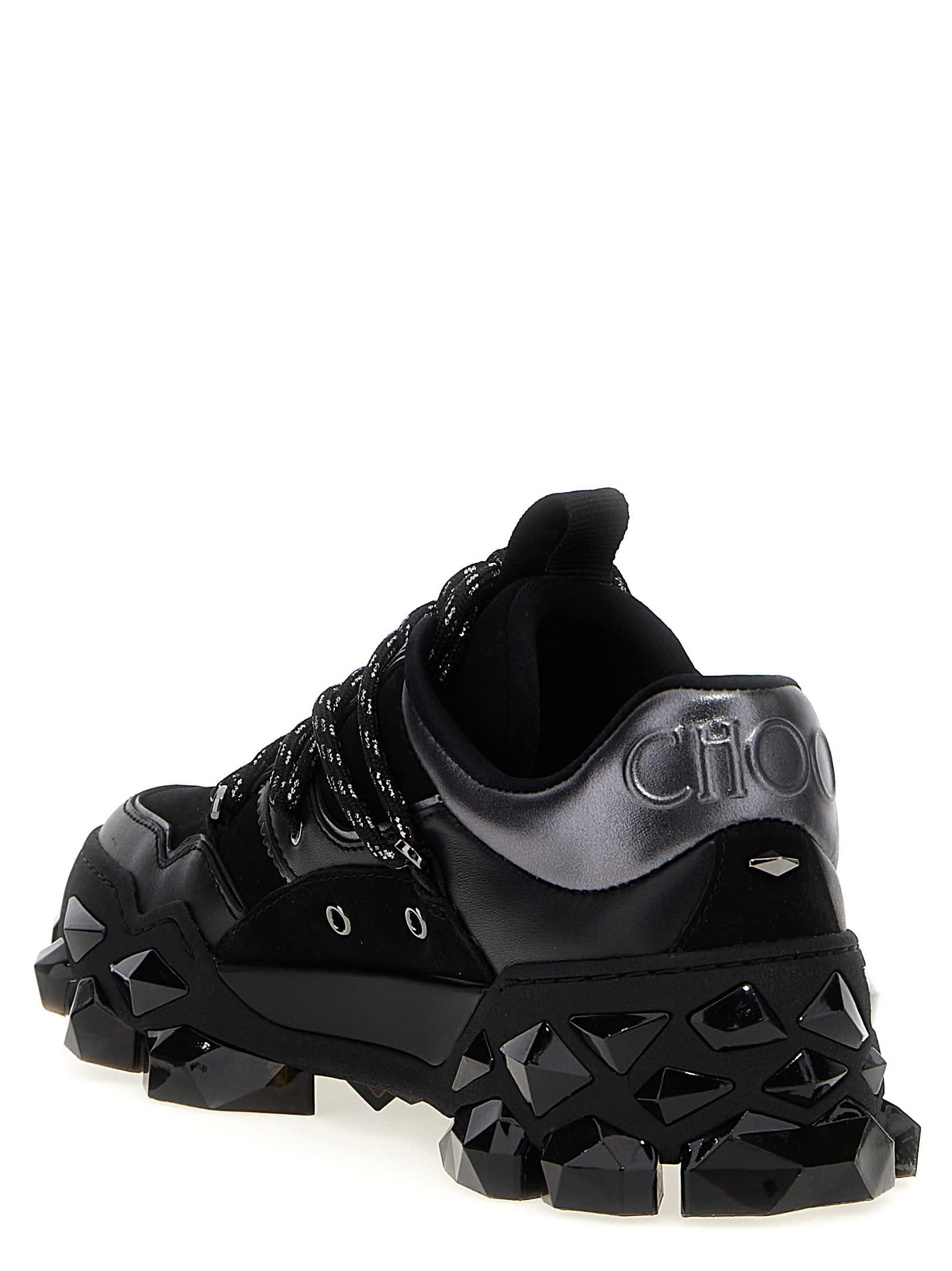 Jimmy Choo Black Diamond Sneakers In Black