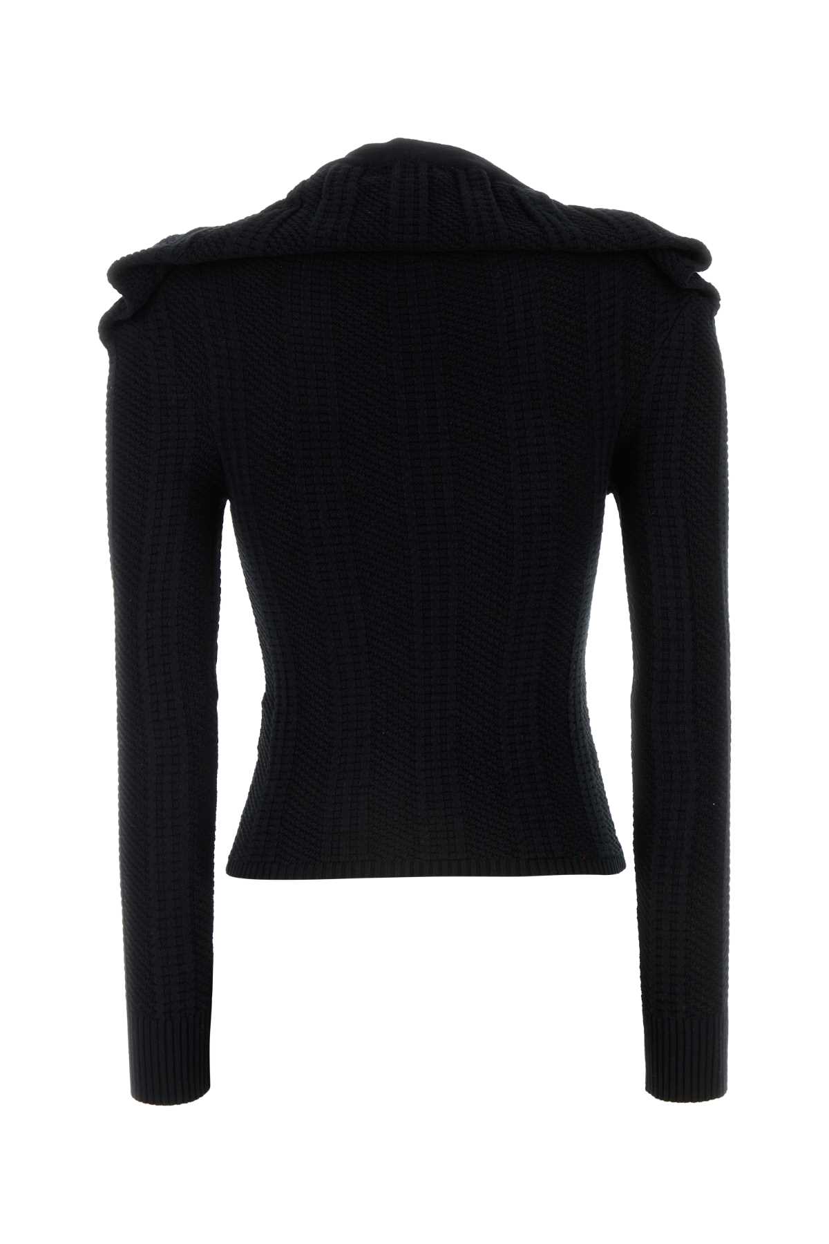 Shop Y/project Black Cotton Blend Cardigan In Evergreenblack