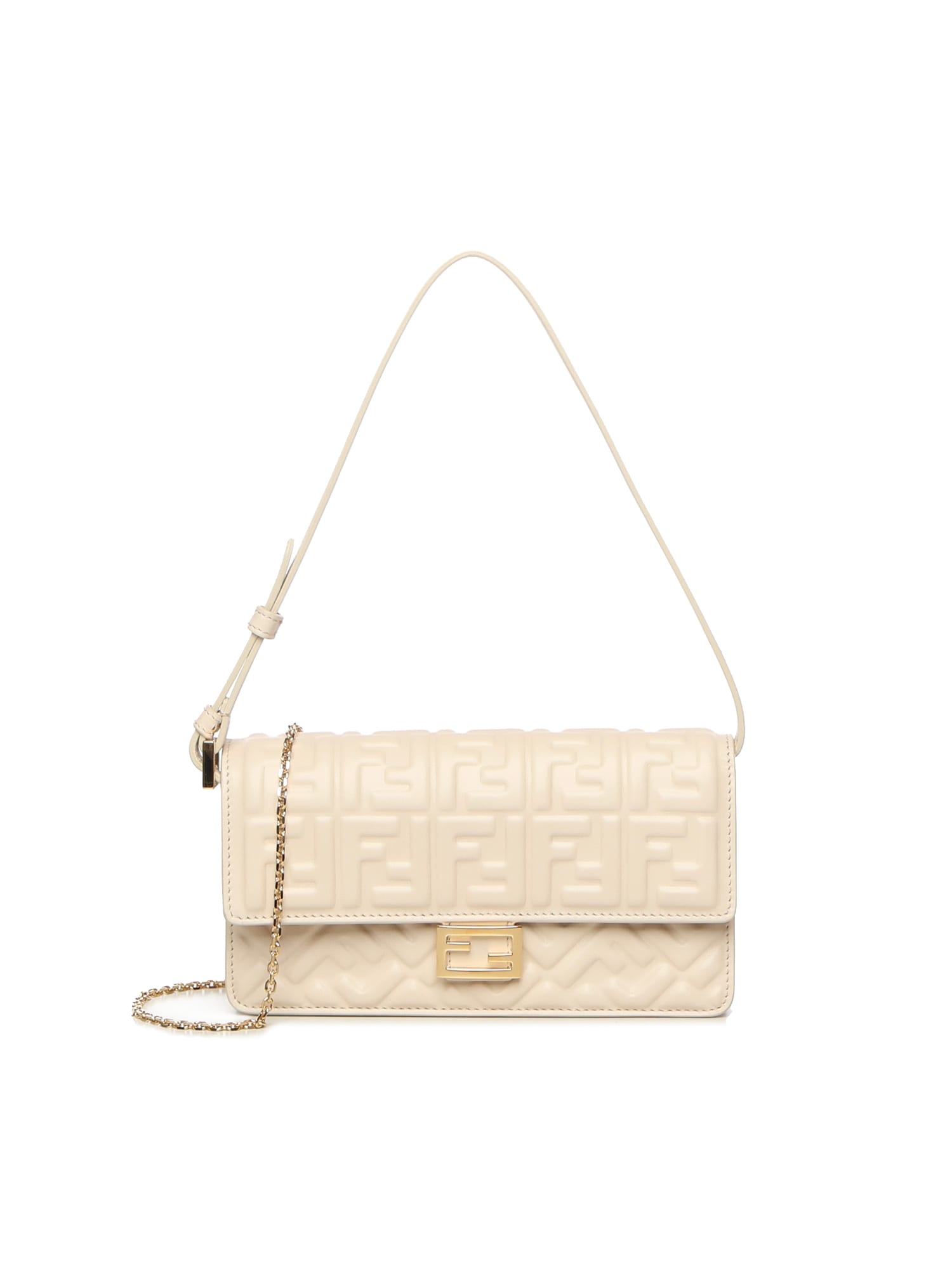 Fendi Ff Jacquard Baguette Wallet In White