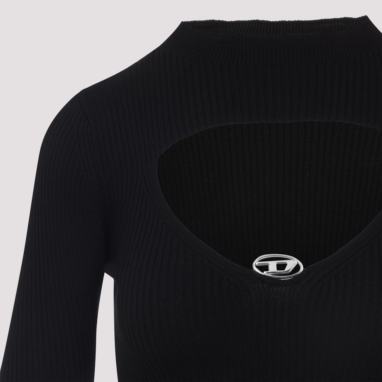 Diesel Womens 9xx M-olina Cut-out Wool Knitted Top In Black