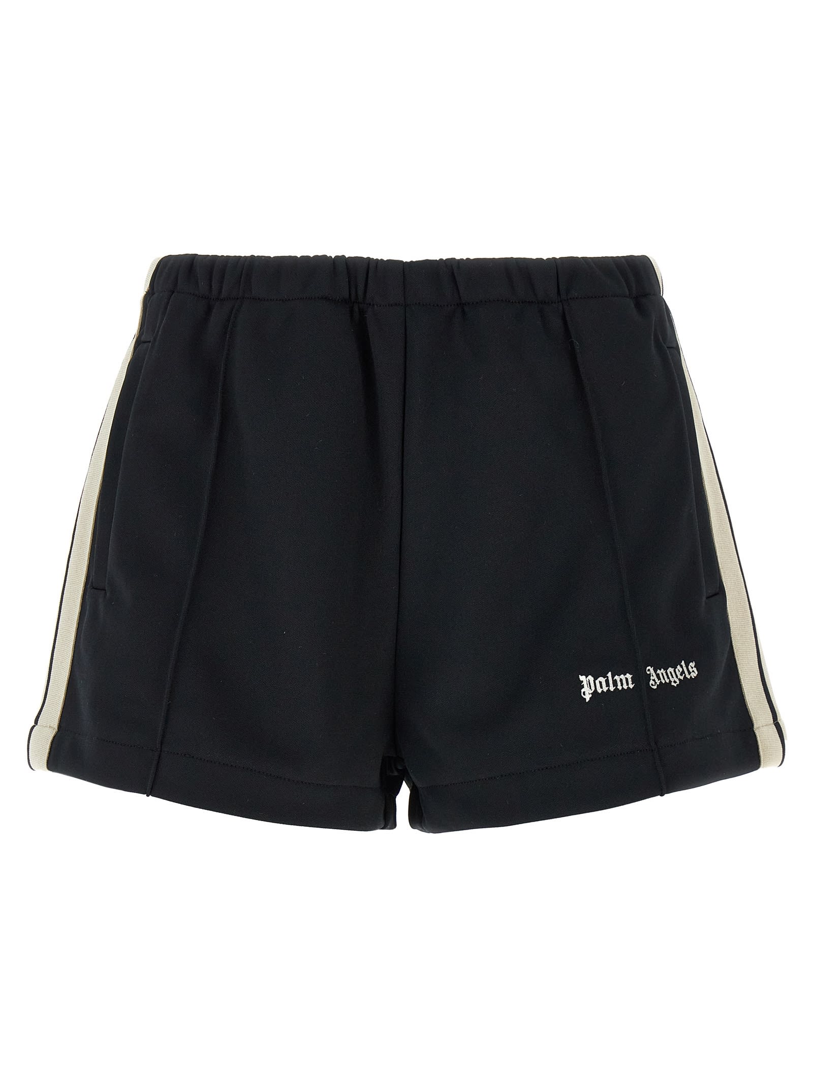 Shop Palm Angels Classic Logo Shorts In White/black