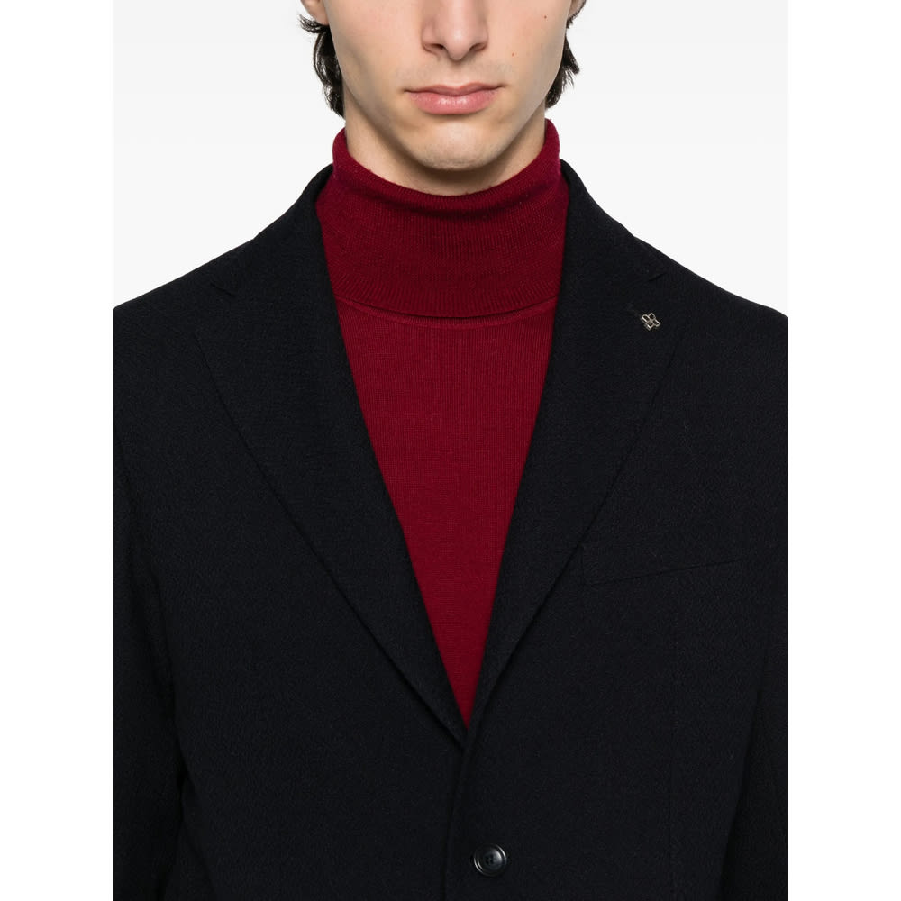 Tagliatore Three-button Wool Blazer In Blue