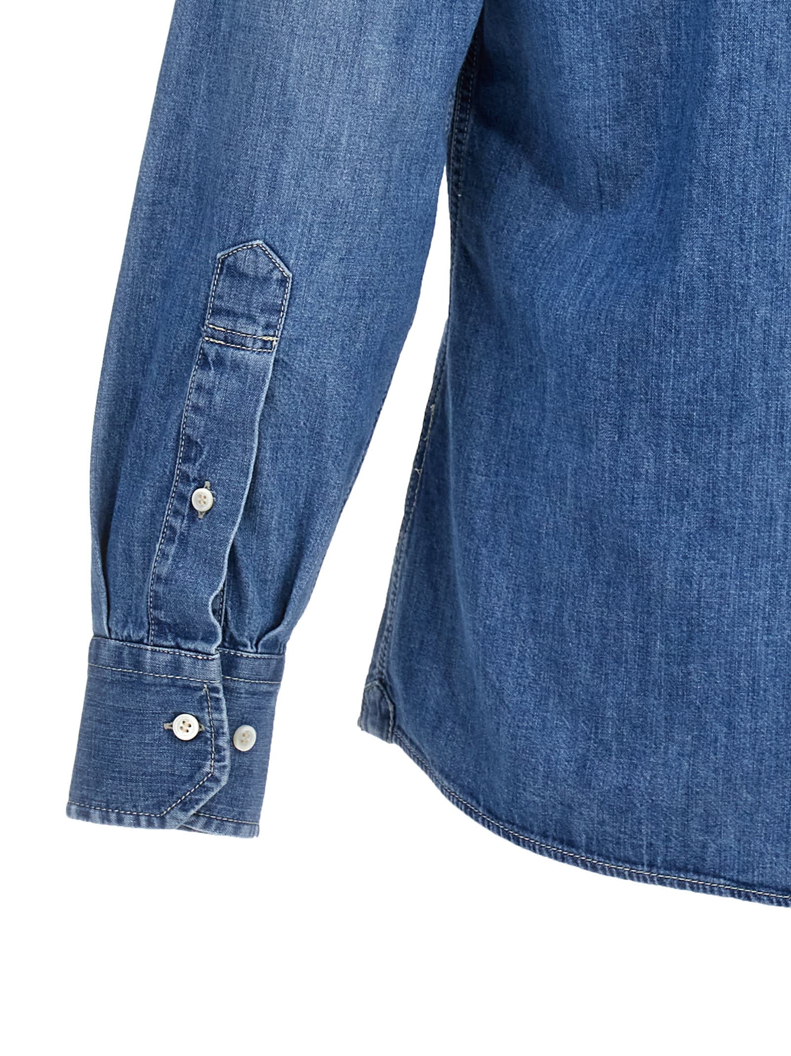 Shop Brunello Cucinelli Denim Shirt In Blue