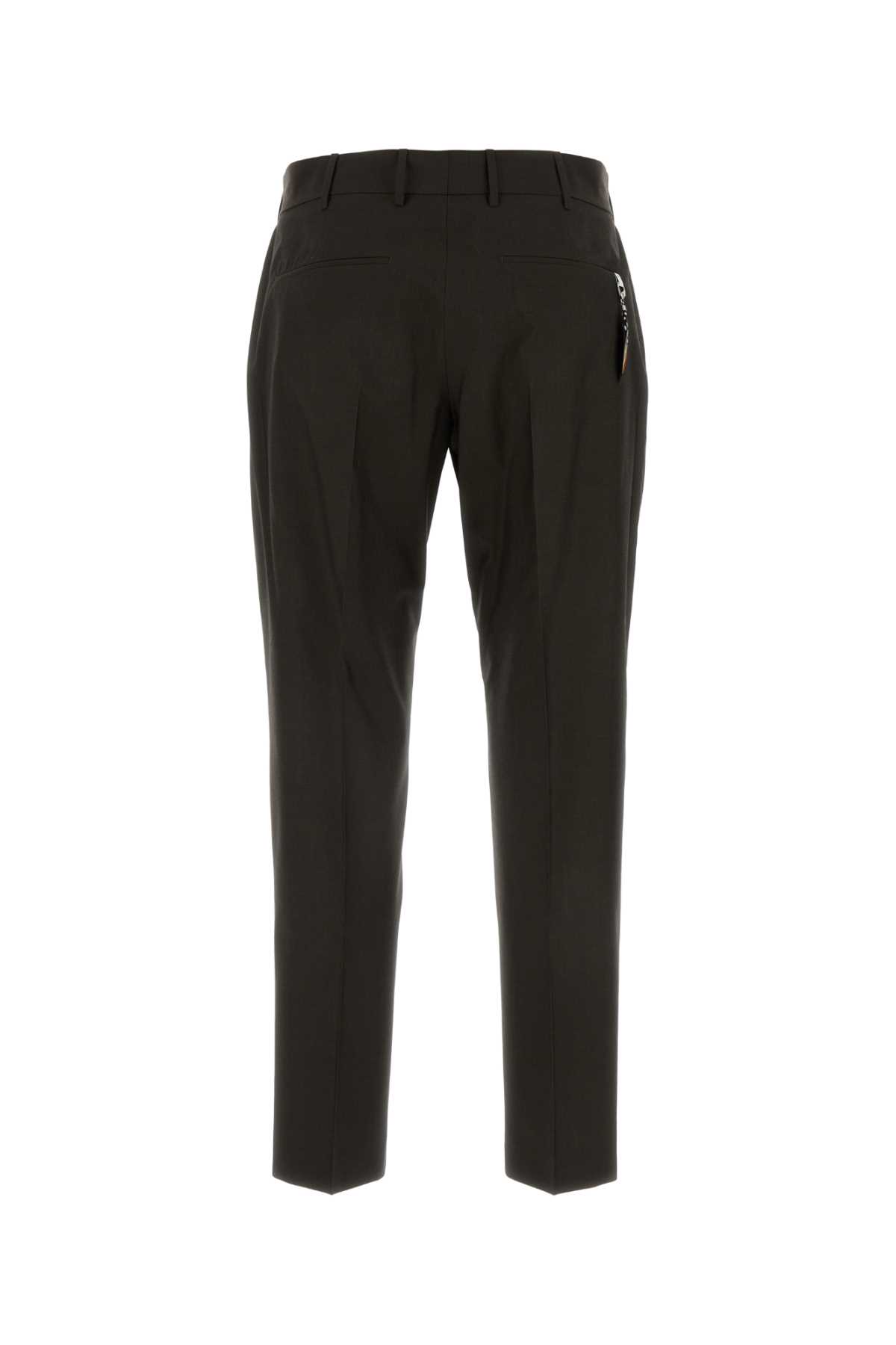 Pt01 Chocolate Stretch Cotton Pant In Marrone