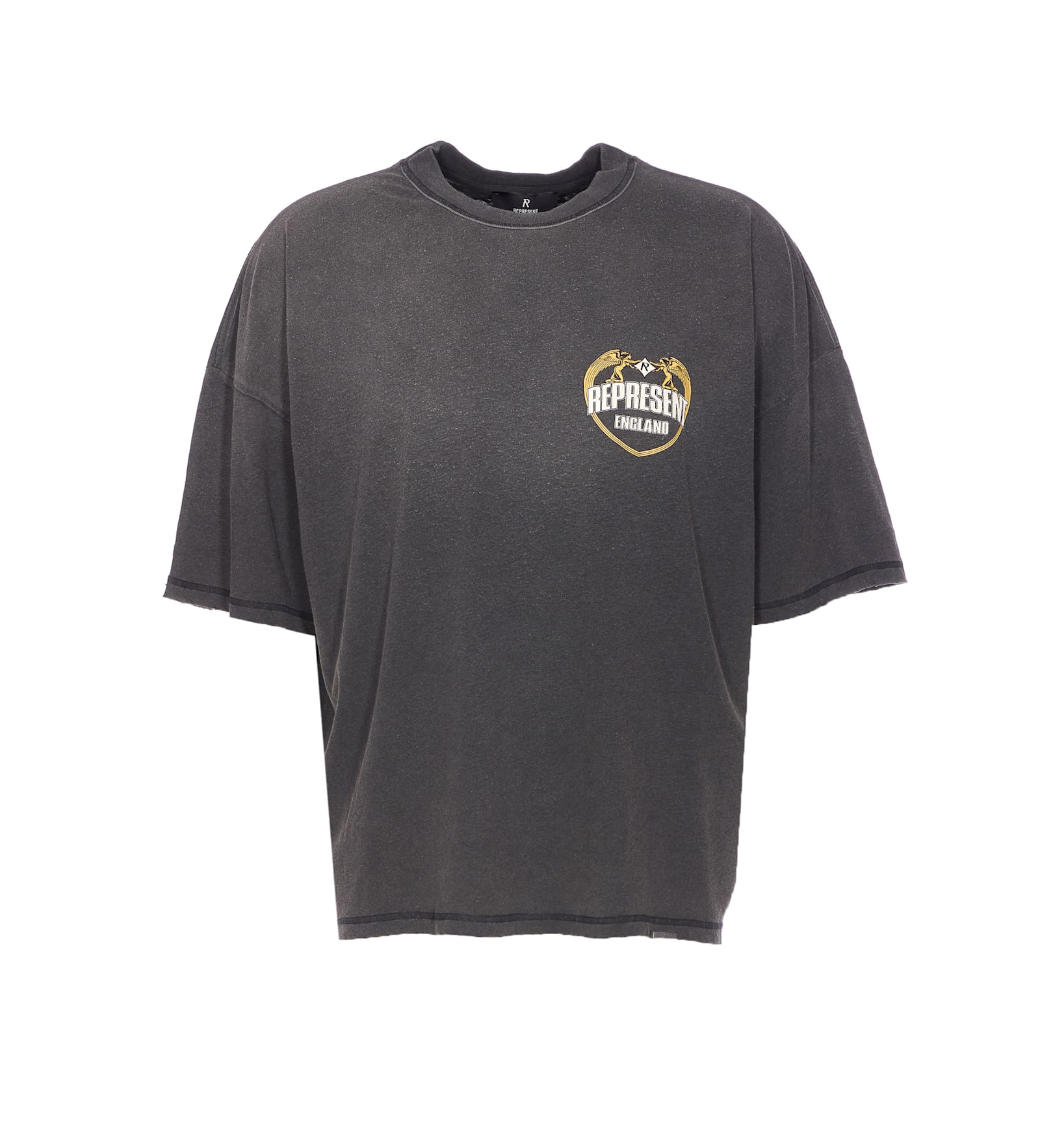 Represent Graphic Print Crew Neck Short Sleeve T-shirt In Gray