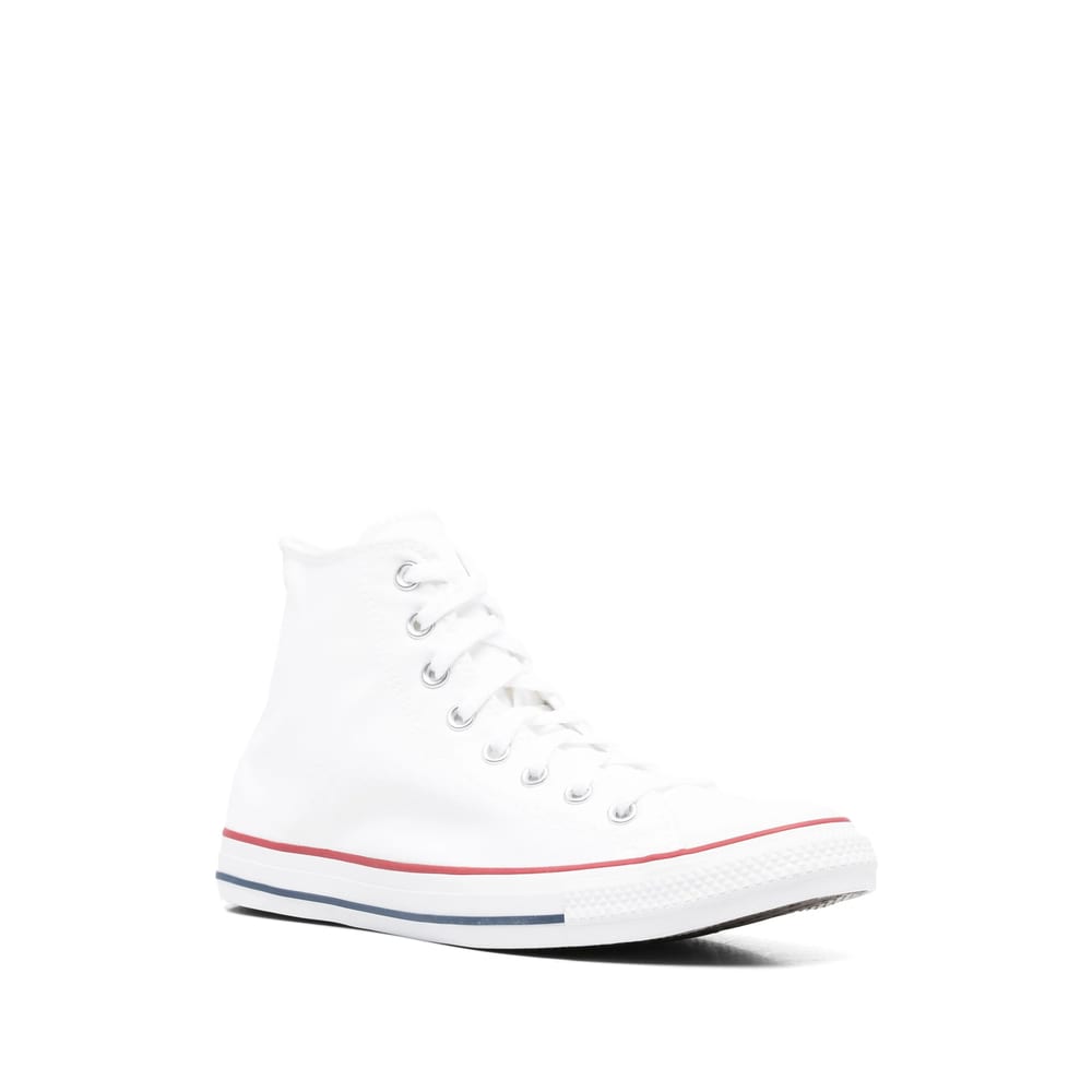 Converse White Canvas Chuck Taylor Hi Sneakers In White