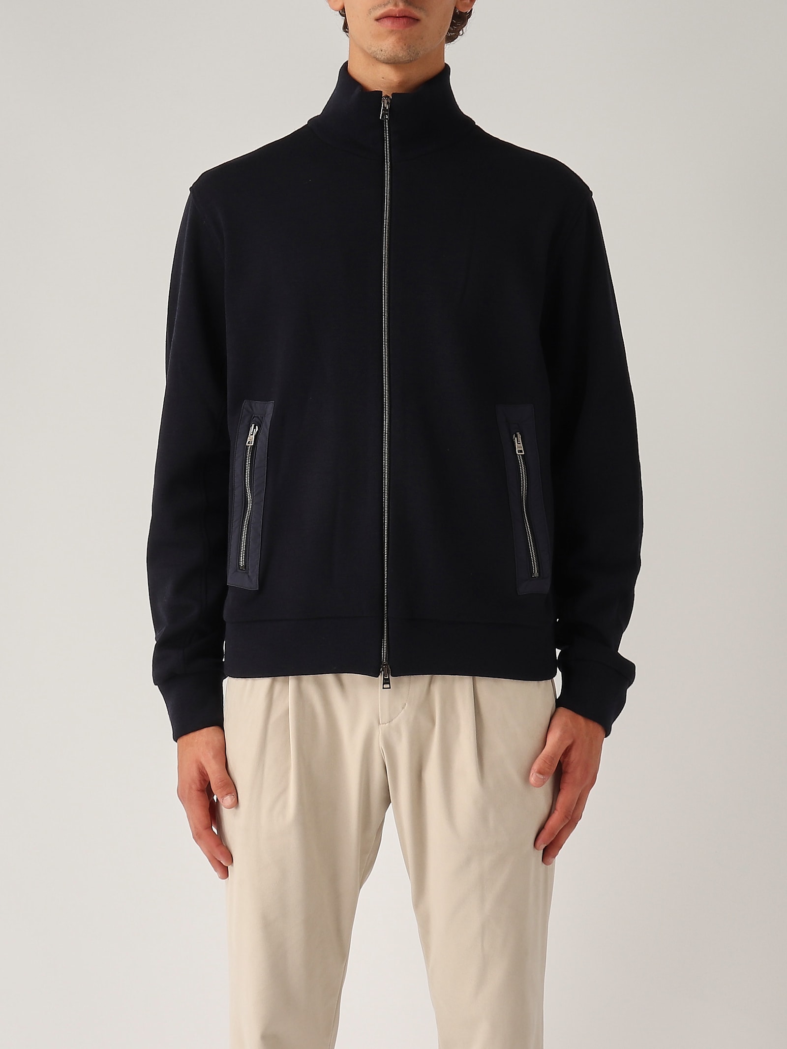 Shop Herno Cardigan Collo Dritto Cardigan In Navy