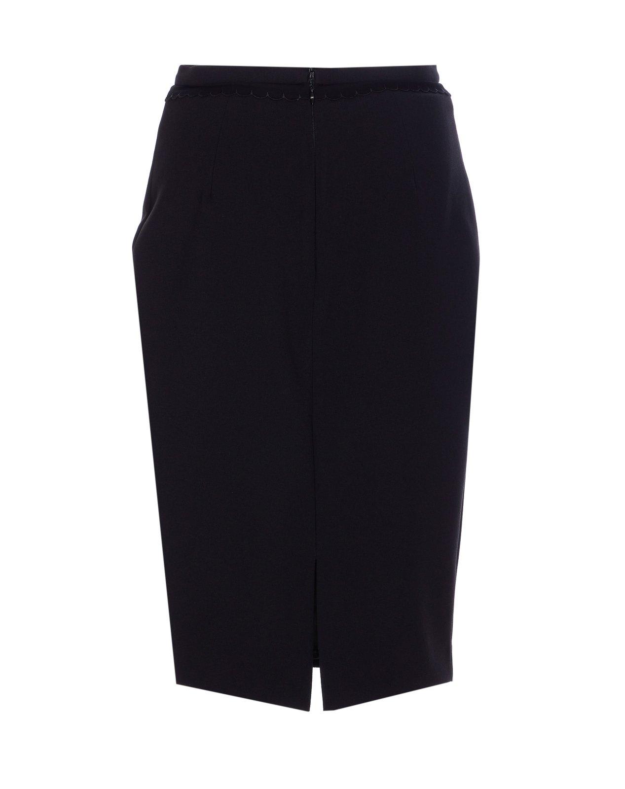 Elisabetta Franchi Longuette Skirt With Bow Detail And Back Split