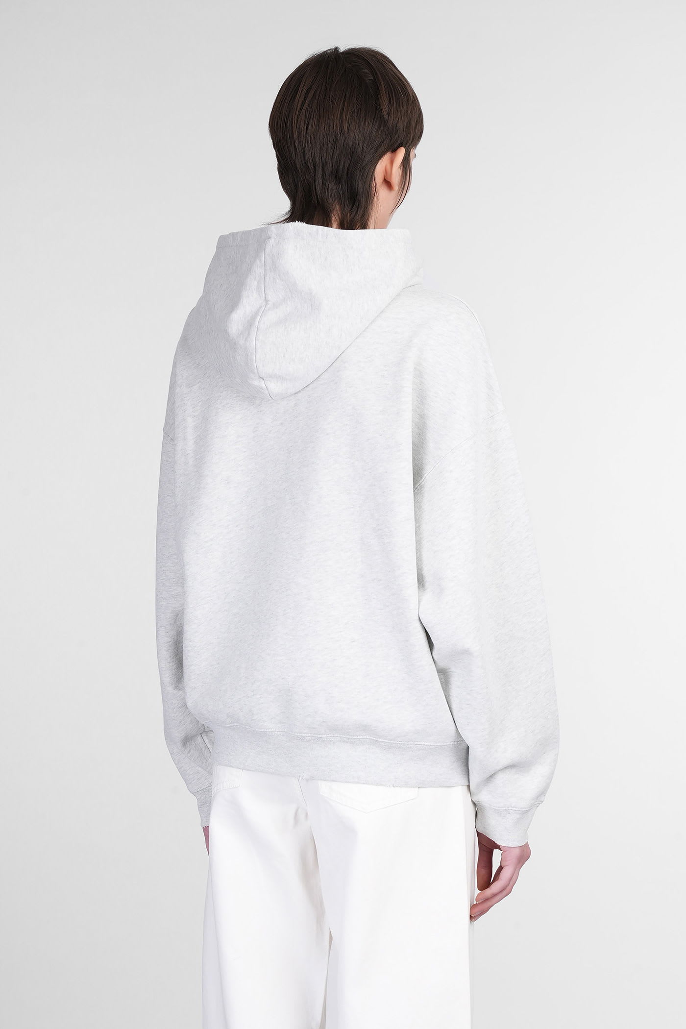 Anine Bing Harvey Sweatshirt In Grey Cotton In White