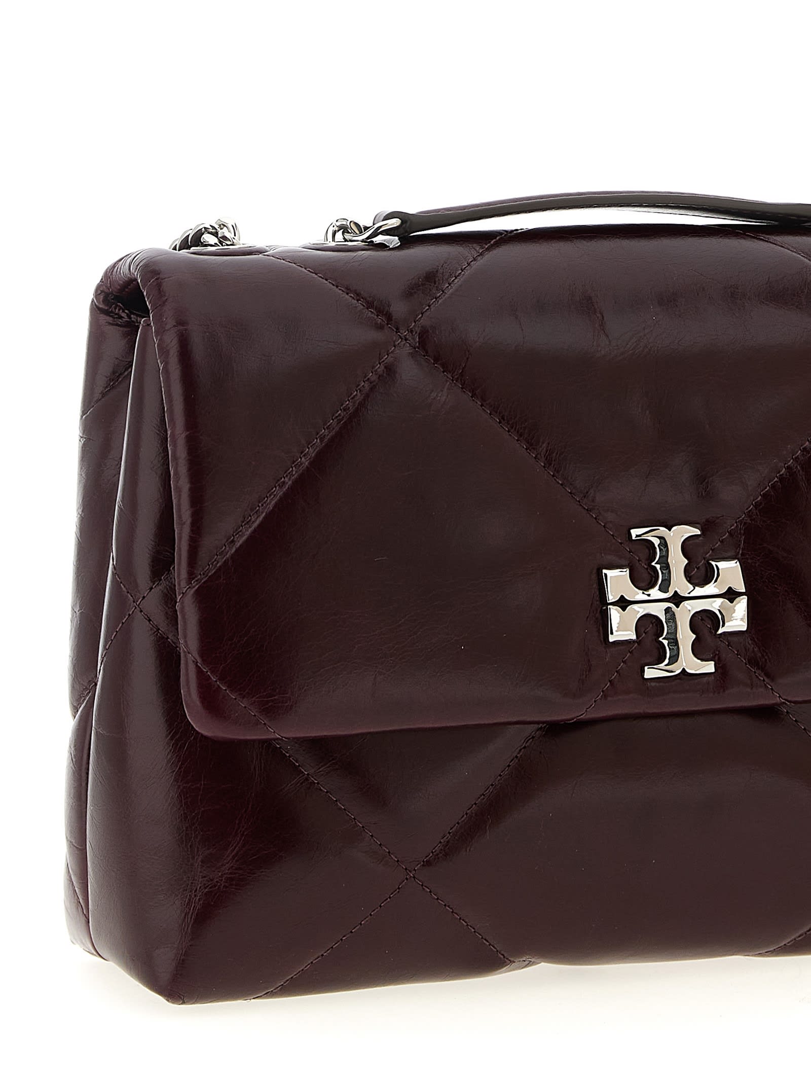 Tory Burch Kira Diamond Quilt Distressed Convertible Shoulder Bag Crossbody Bags Bordeaux In Red
