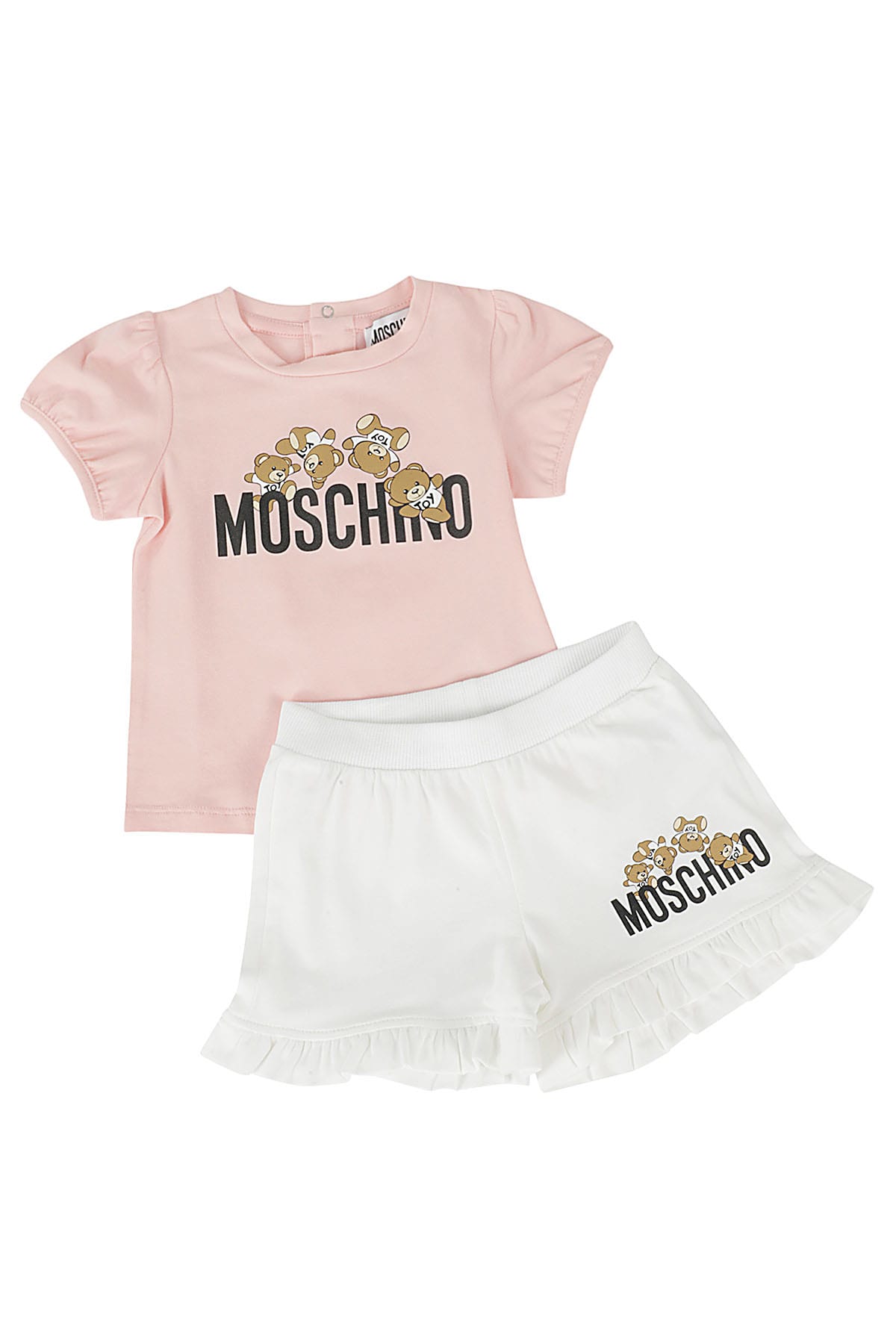 Shop Moschino 2 Pz Tshirt E Shorts In Sugar Rose