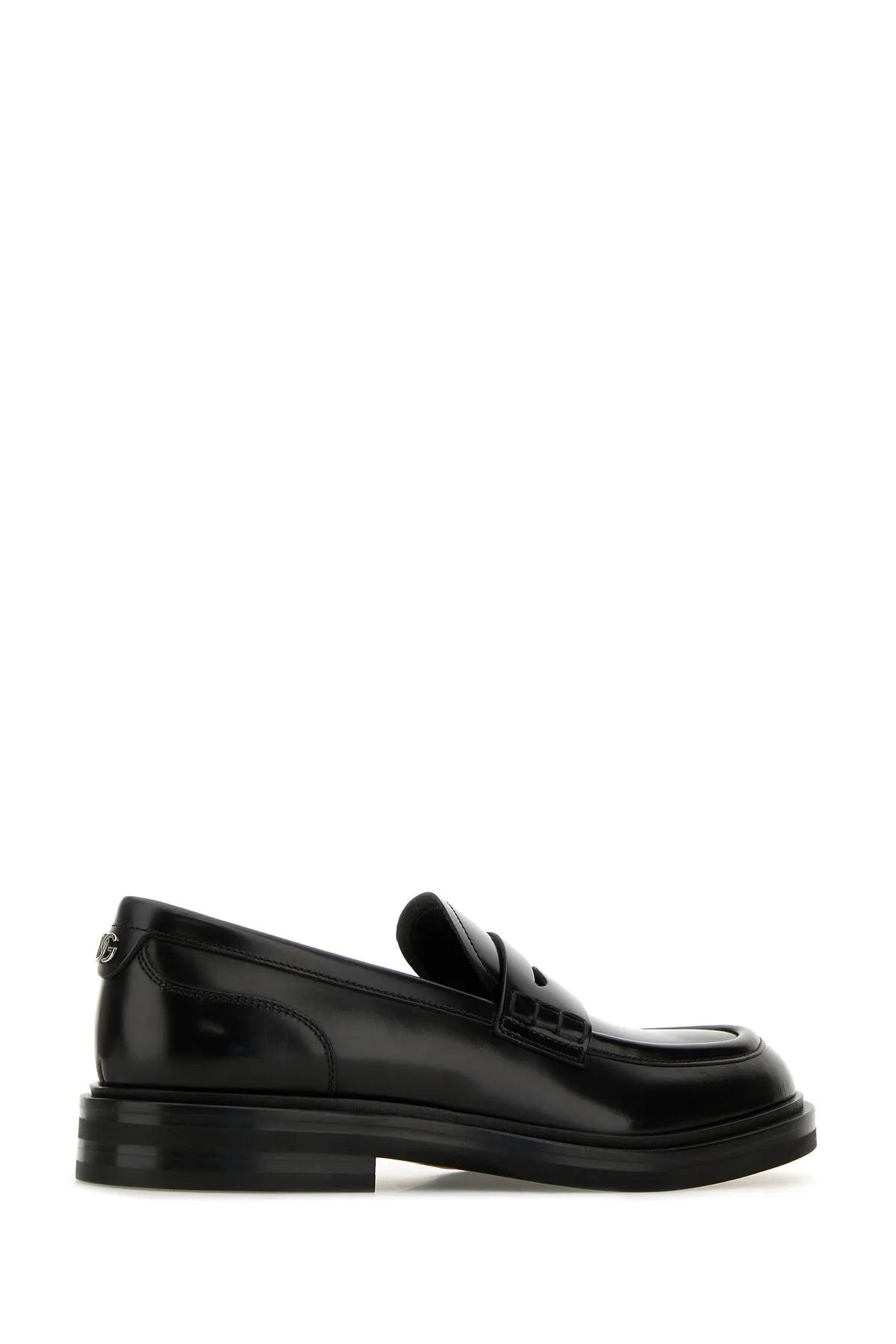 Shop Dolce & Gabbana Black Leather Loafers