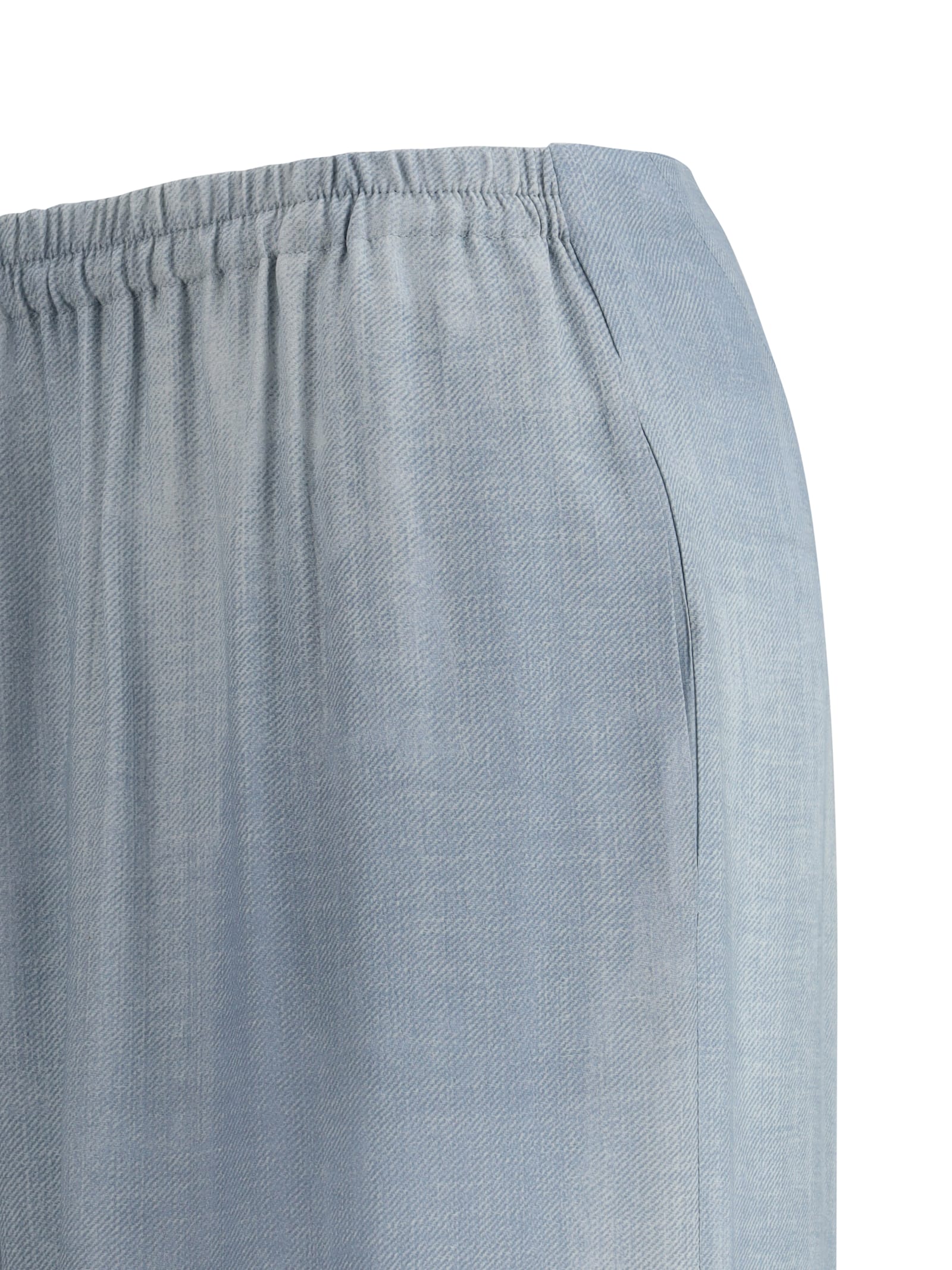 Ermanno Scervino Denim-print Trousers In St. Denim Old Chiara