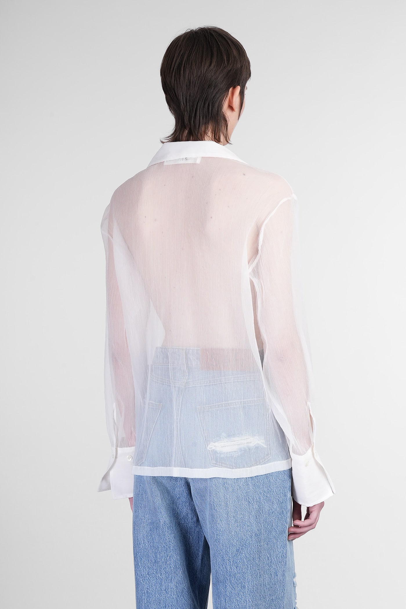 Séfr Willow Shirt Shirt In Beige Polyester In White