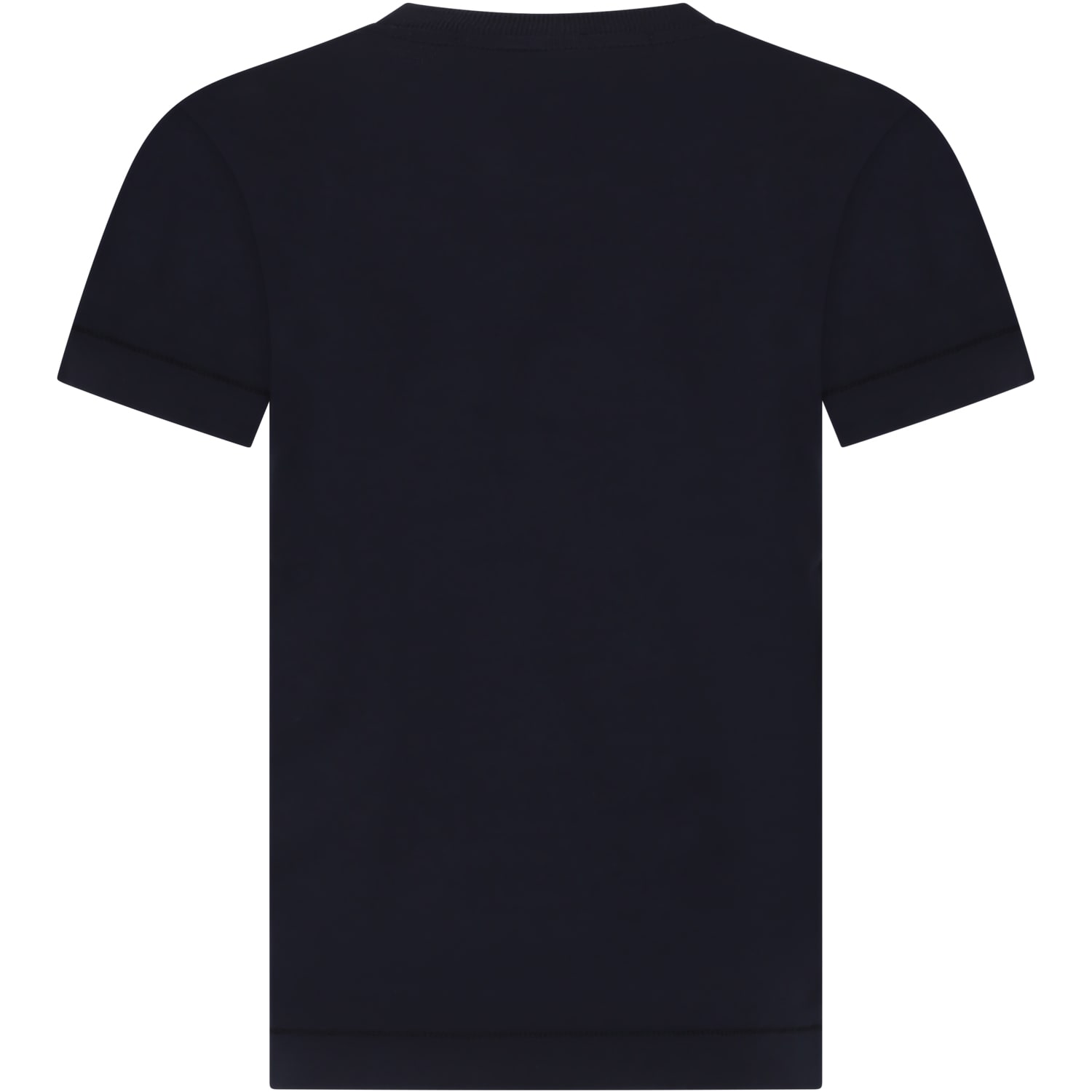 Shop Stone Island Junior Blue T-shirt For Boy With Logo